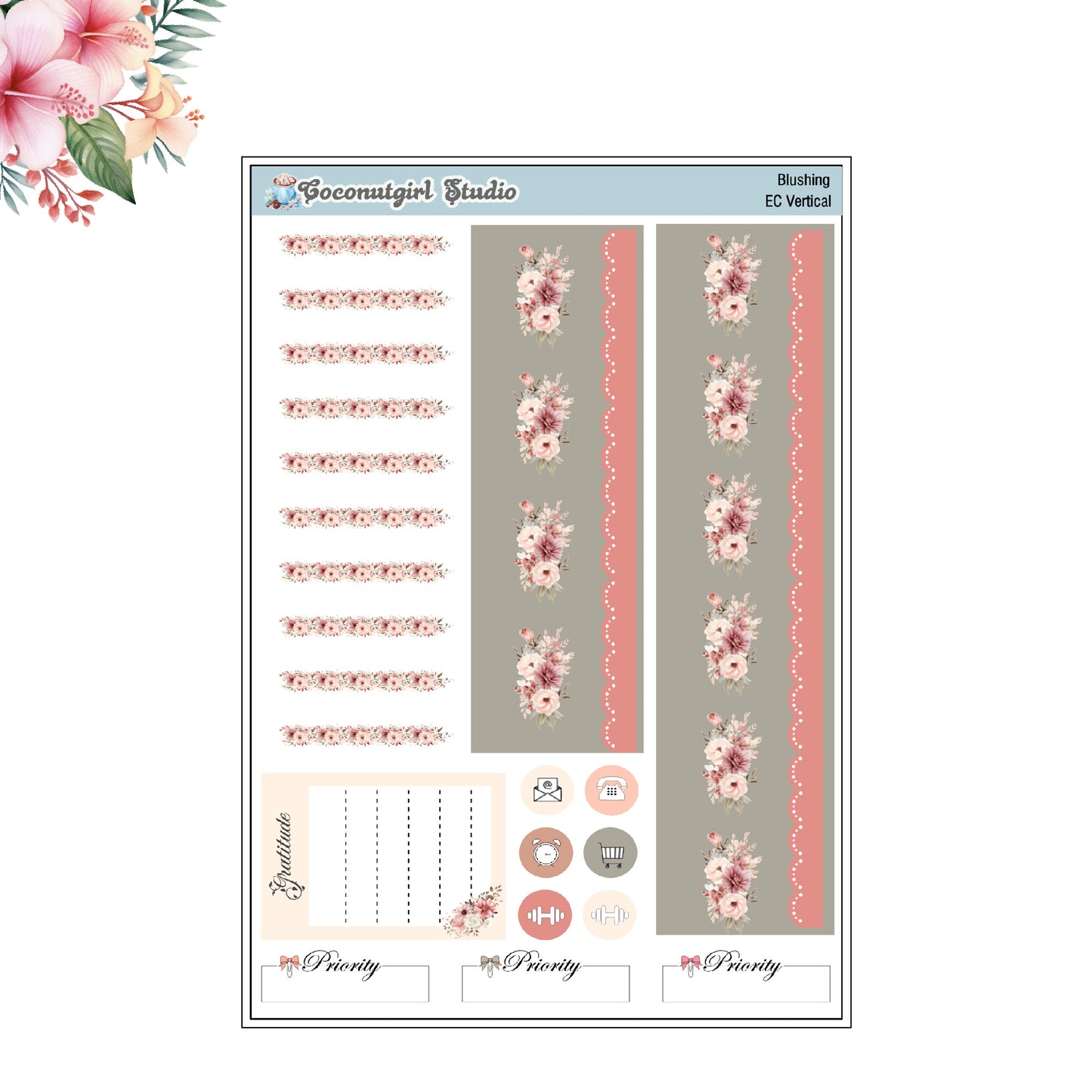 Blushing Weekly Kit Planner Stickers