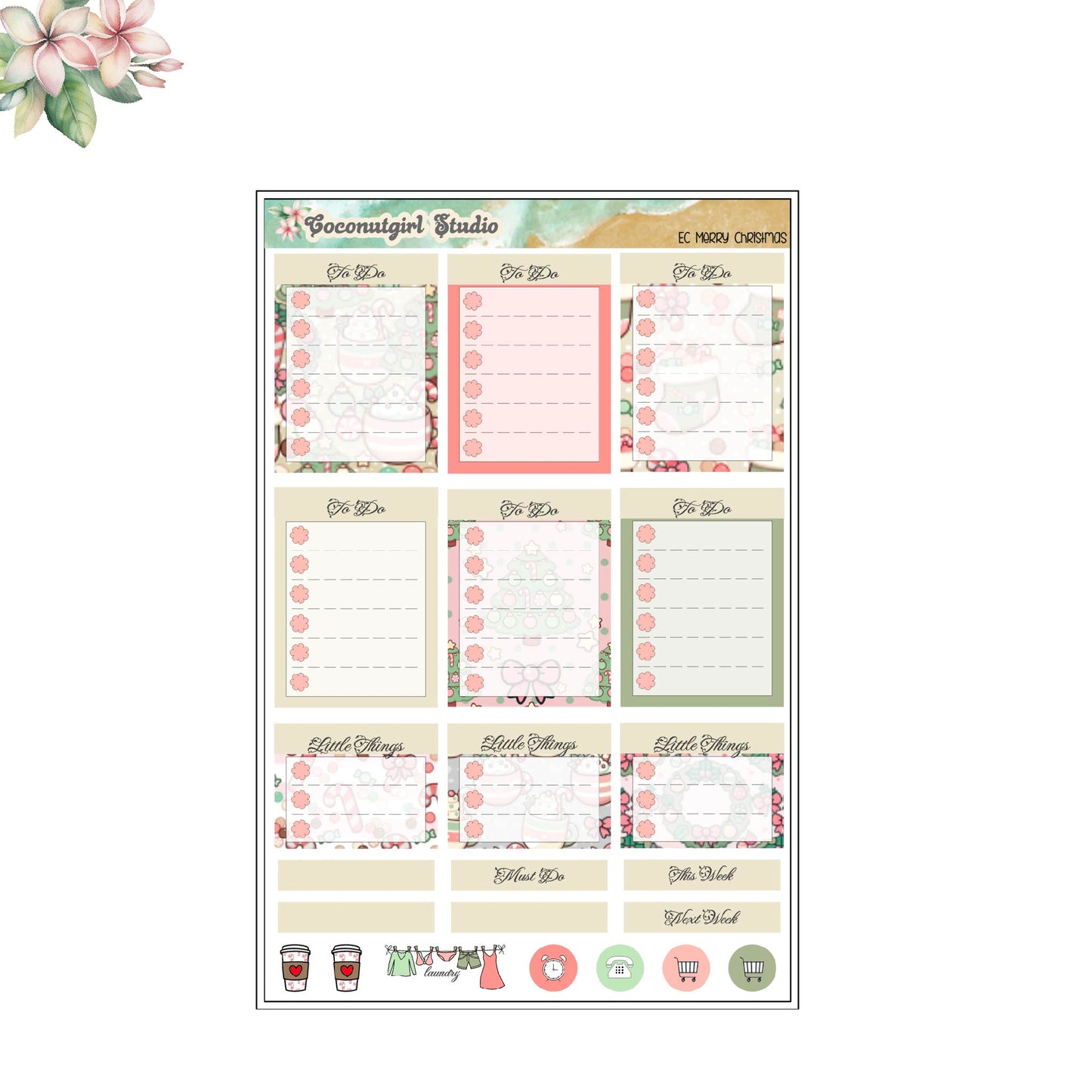 Christmas Weekly Kit planner stickers