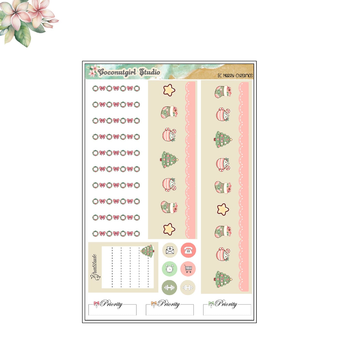 Christmas Weekly Kit planner stickers