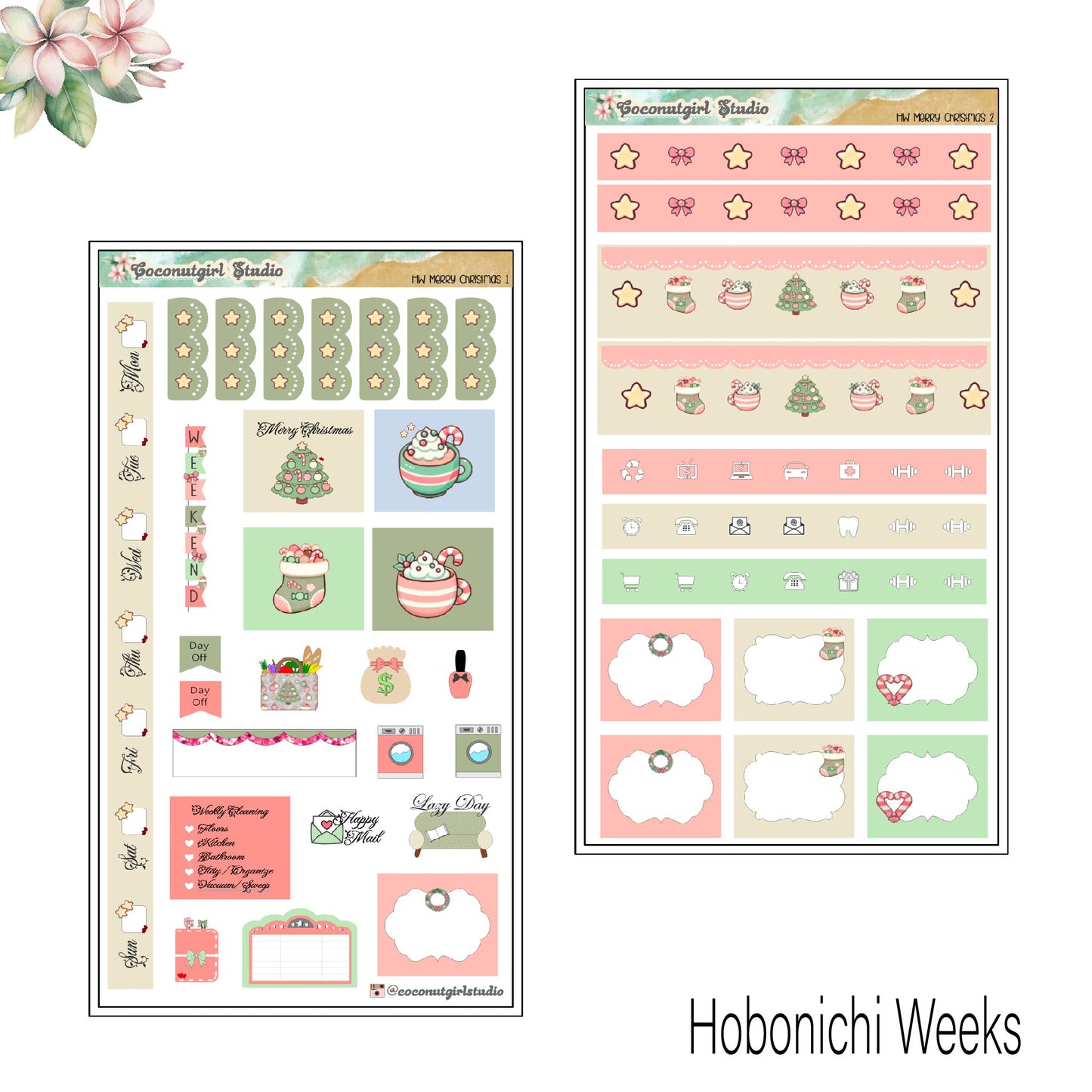 Christmas Weekly Kit planner stickers