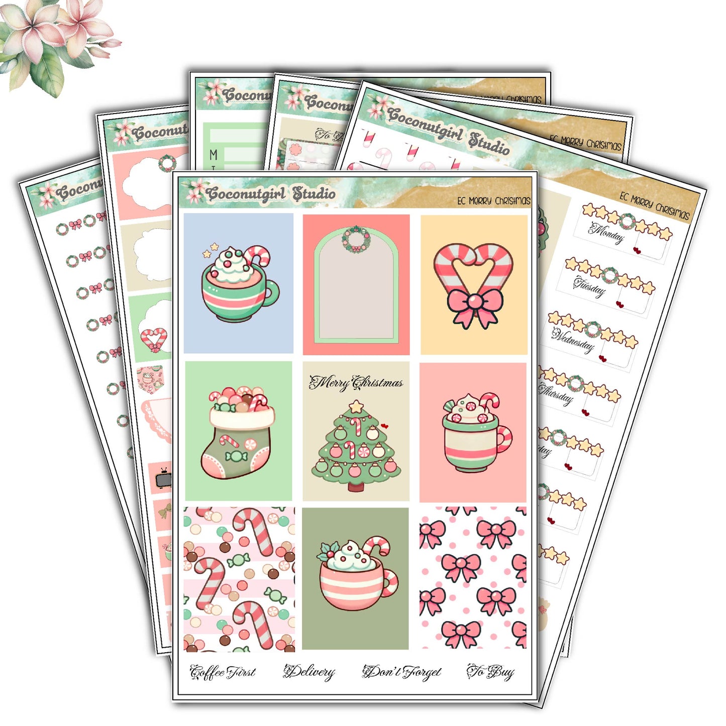 Christmas Weekly Kit planner stickers