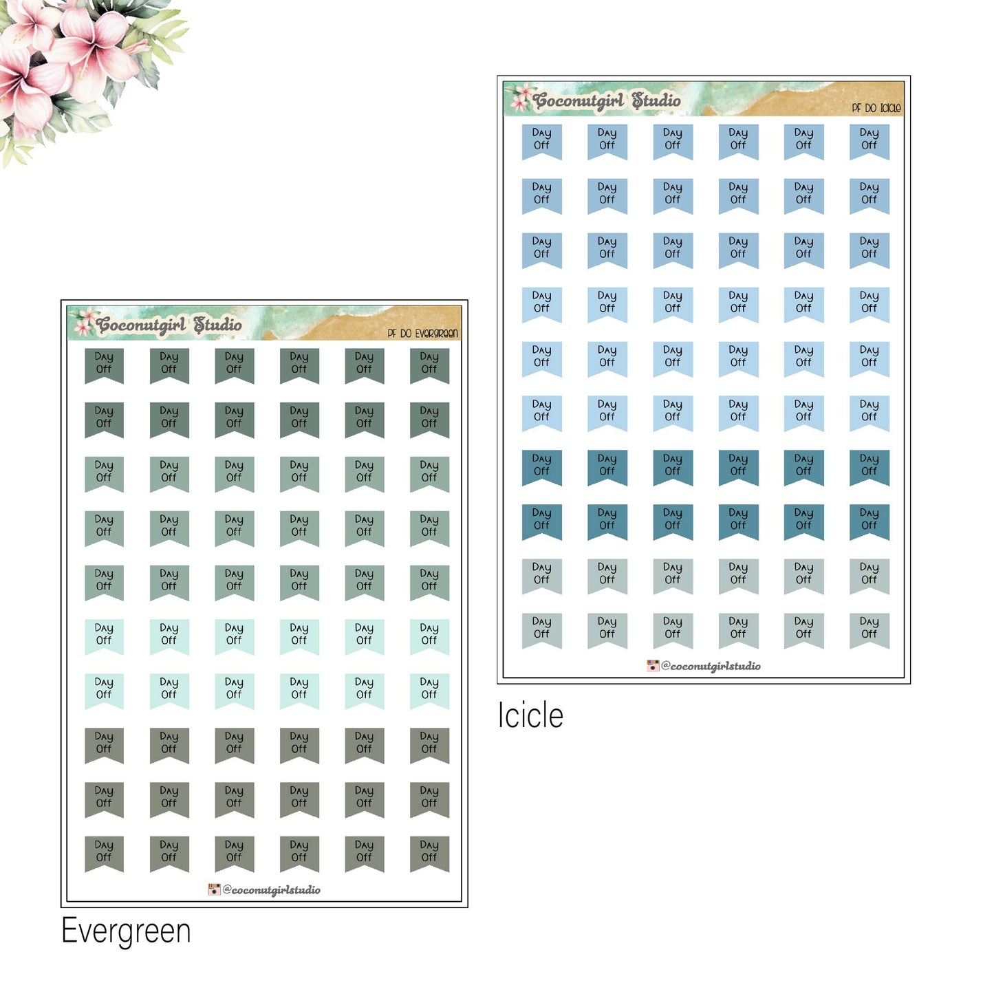 Day Off Page Flag Planner Stickers Work / School