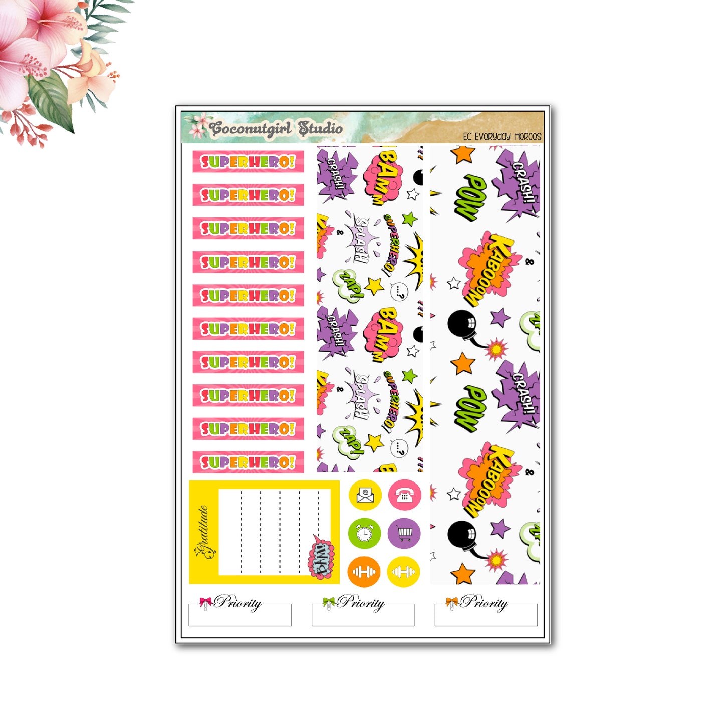 Everyday Heroes weekly kit planner stickers