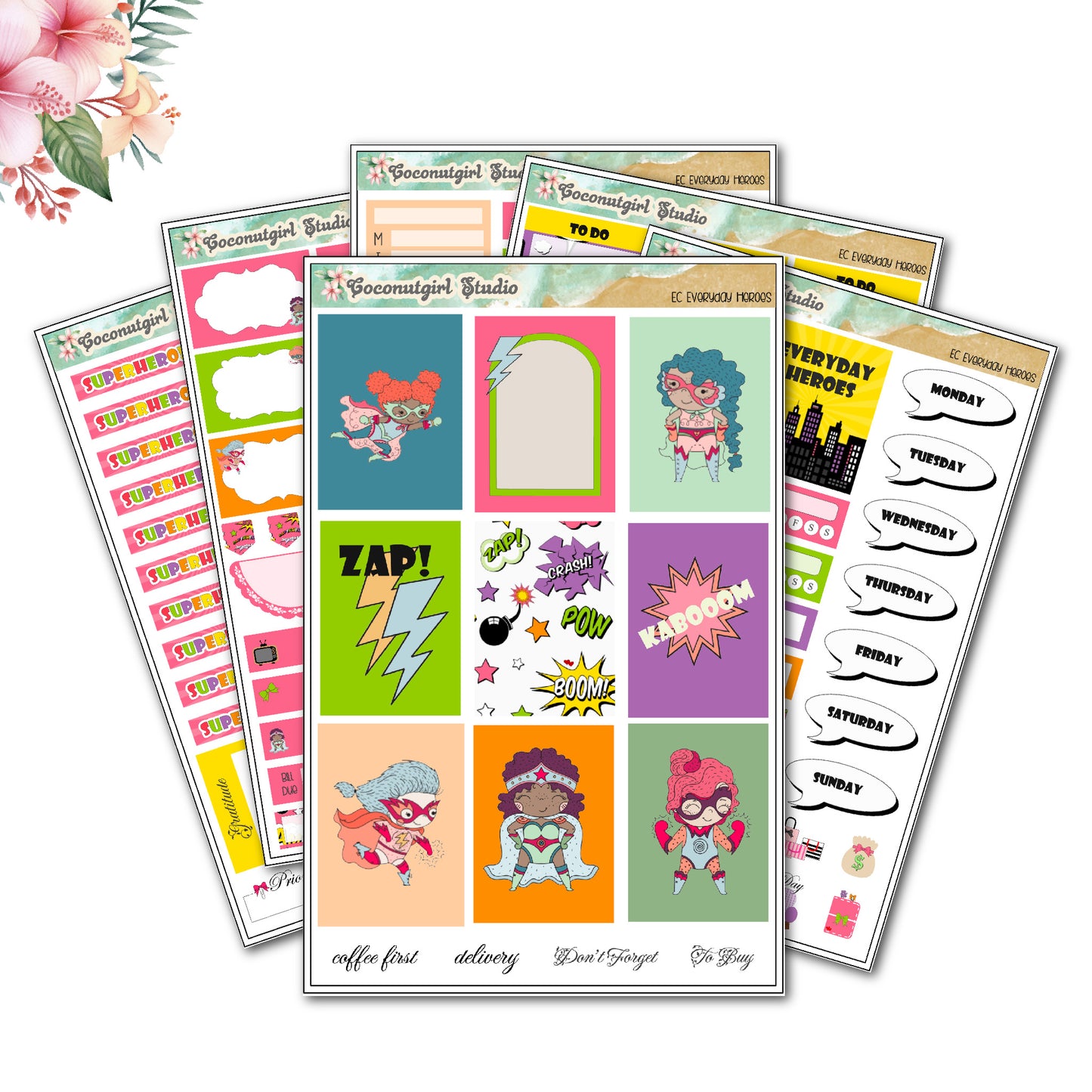 Everyday Heroes weekly kit planner stickers