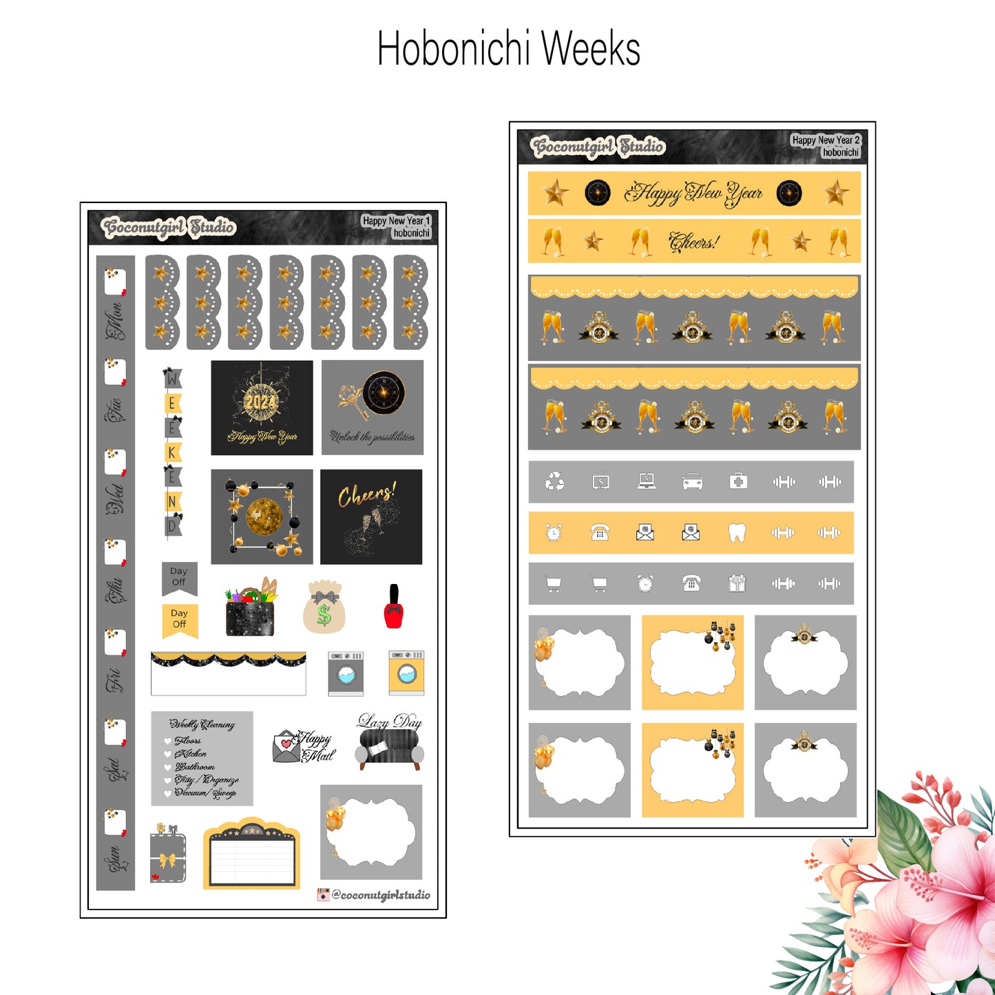 Happy New Year Weekly Kit Planner Stickers