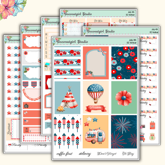 July 4th Weekly Kit Independence Day Hobonichi Weeks Hobonichi Cousin Patriot