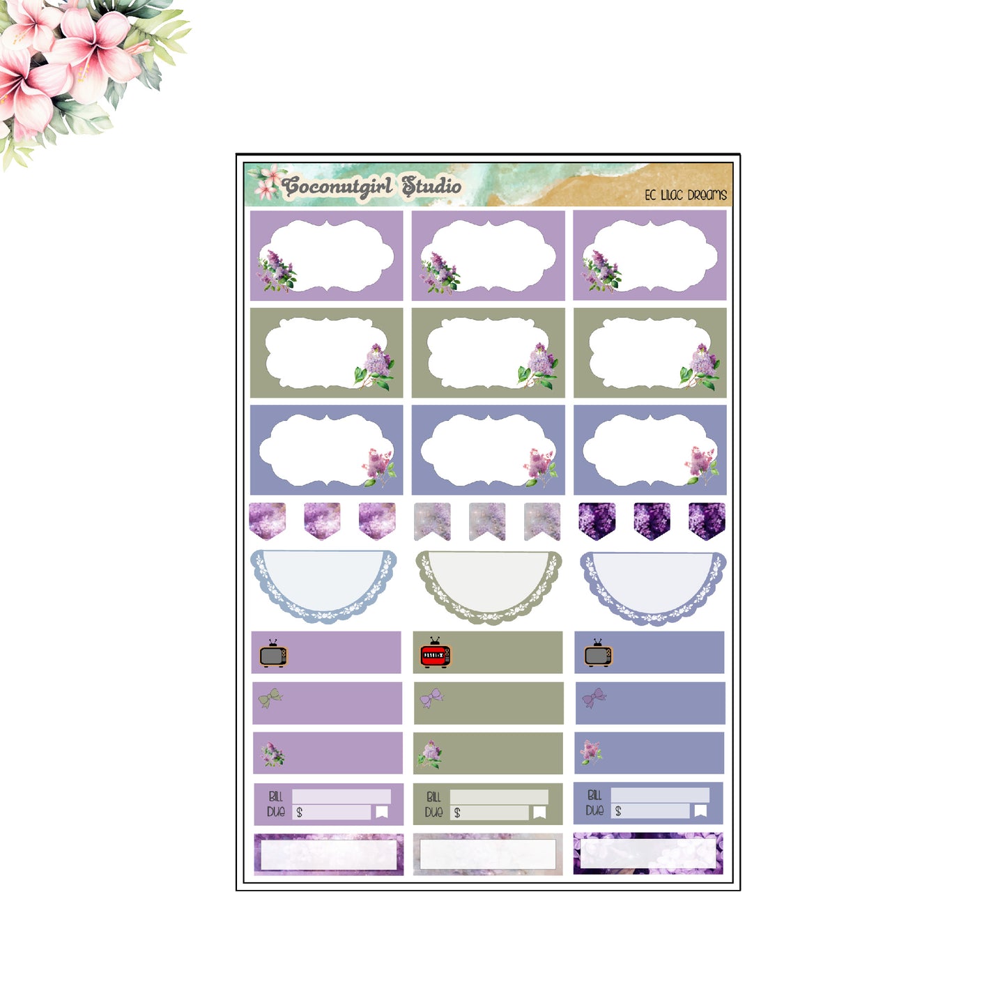 Lilac Dreams Weekly Kit floral purple