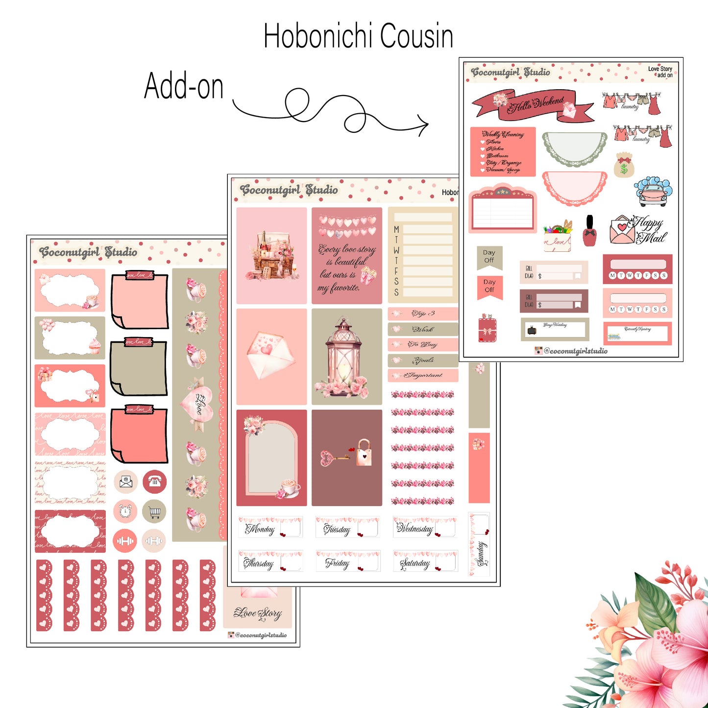 Love Story Weekly Kit Valentine's Day planner stickers