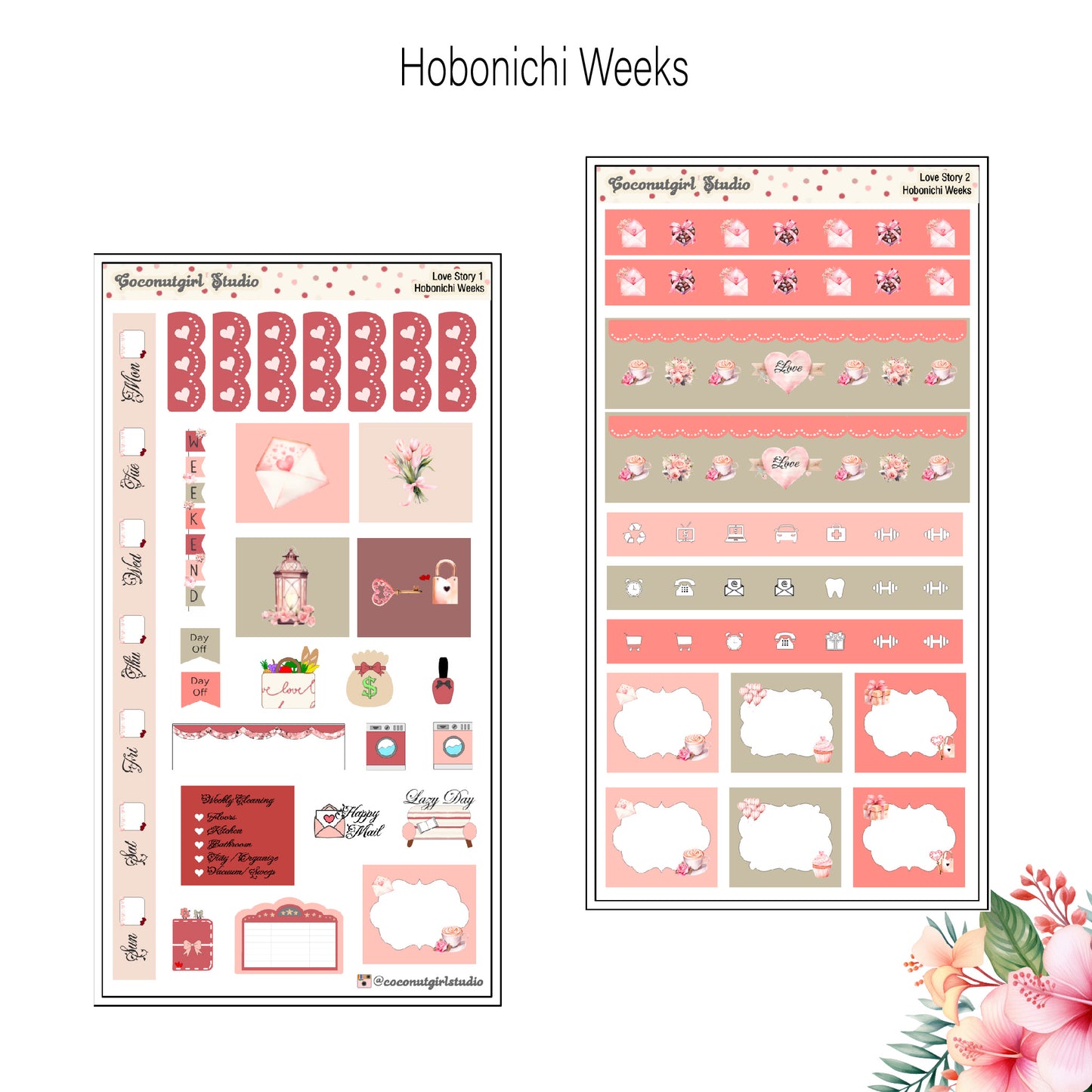 Love Story Weekly Kit Valentine's Day planner stickers