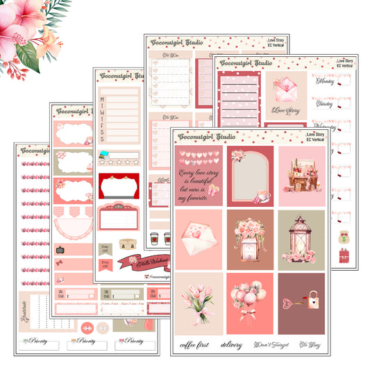 Love Story Weekly Kit Valentine's Day planner stickers