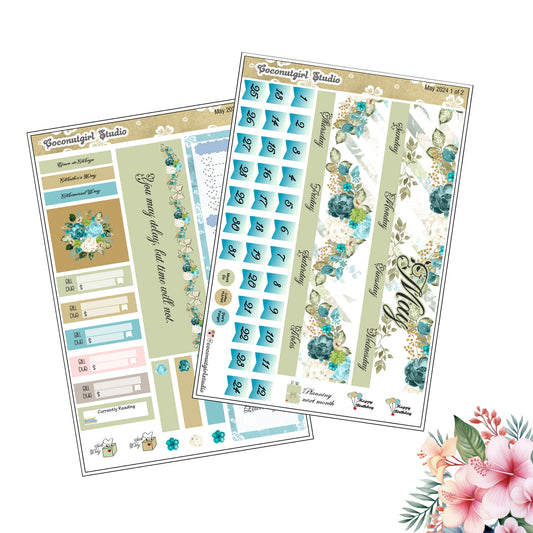 May Monthly Overview Kit planner stickers