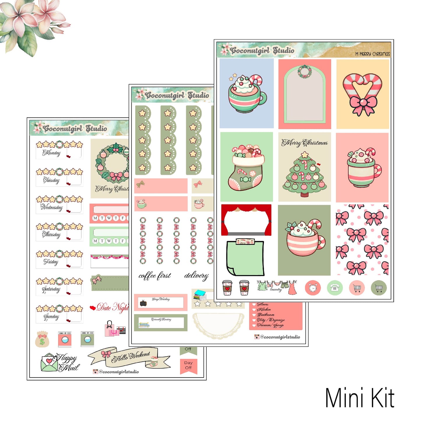 Christmas Weekly Kit planner stickers