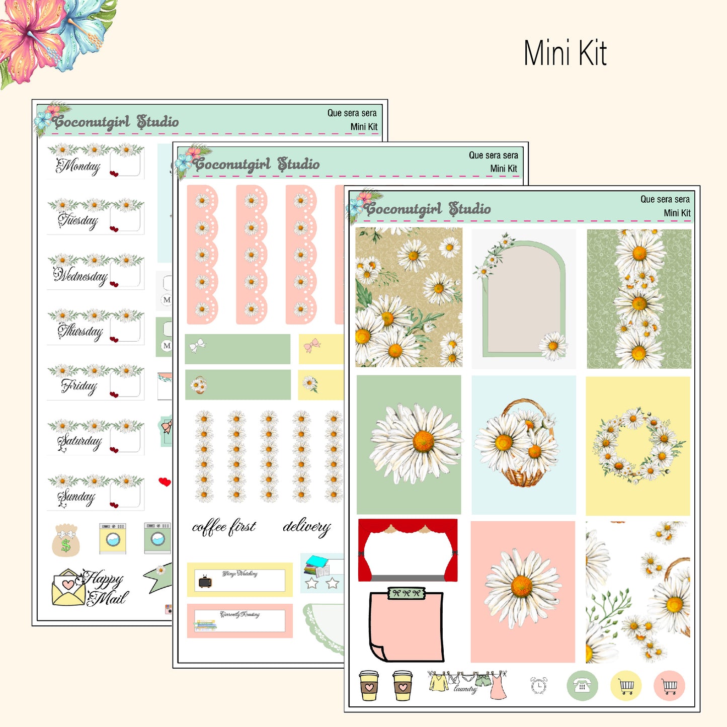 Que Sera Sera Weekly Kit daisy floral spring summer