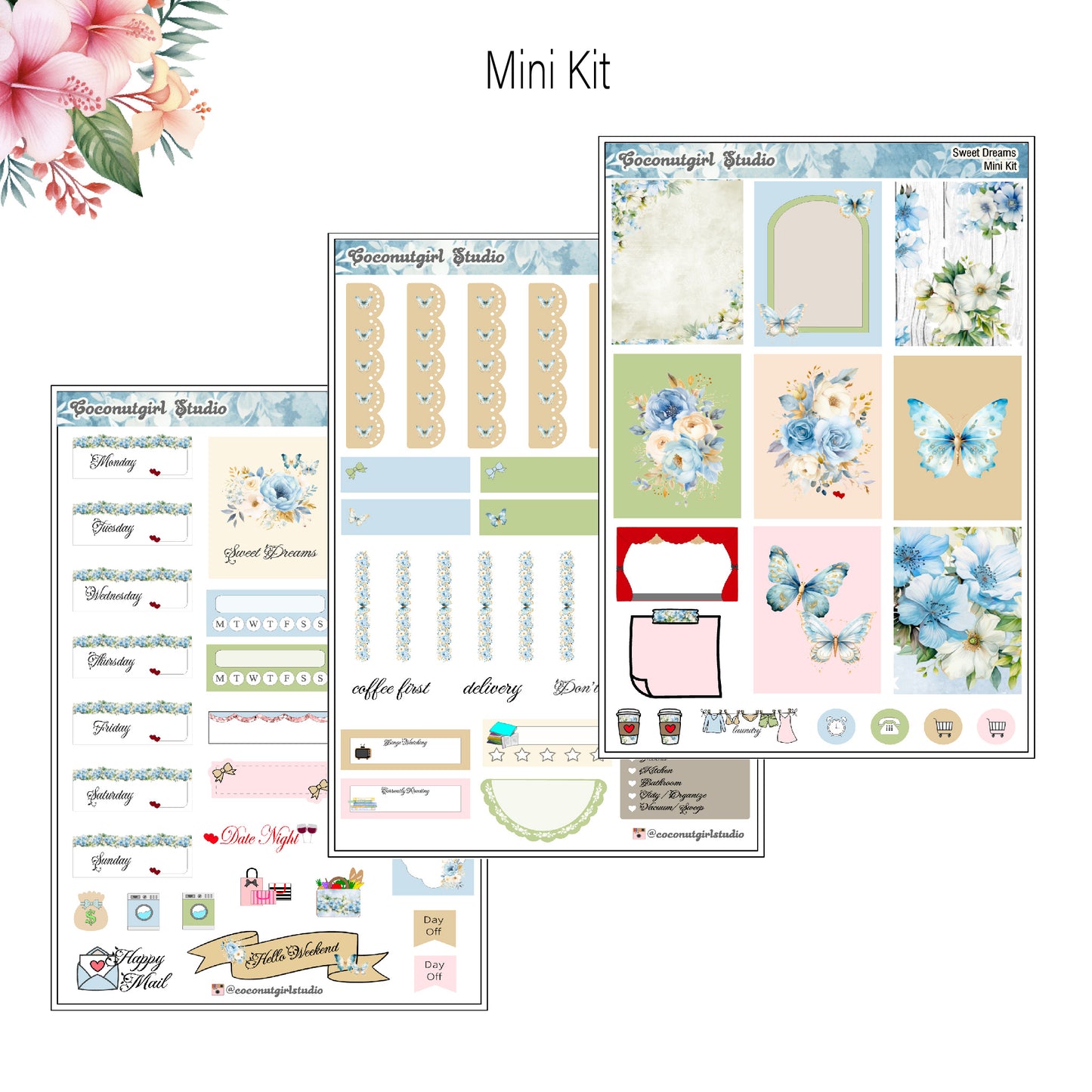 Sweet Dreams Weekly Kit pastel flowers