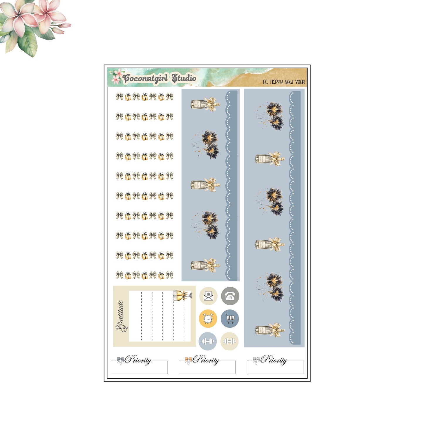 New Year Weekly Kit planner stickers