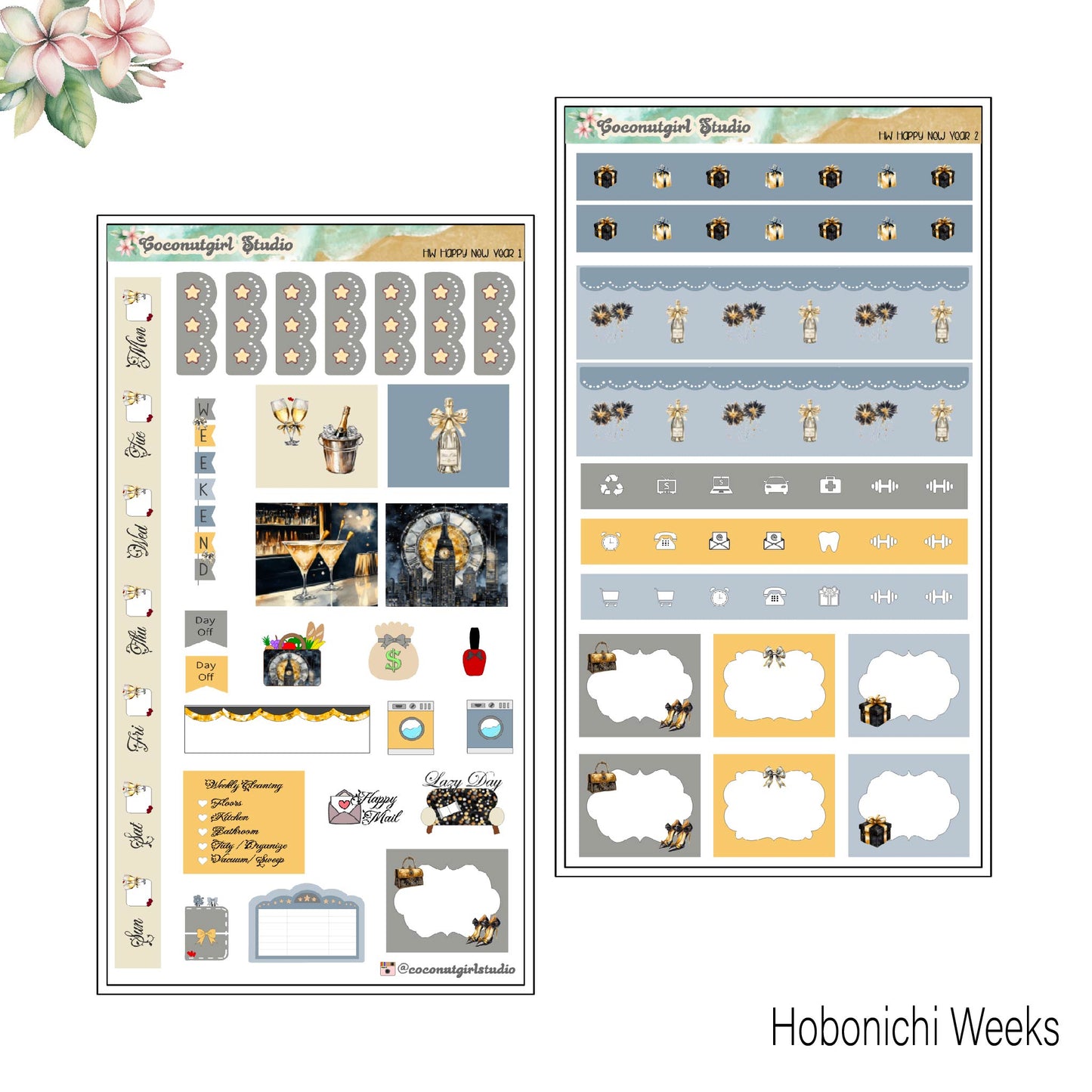 New Year Weekly Kit planner stickers