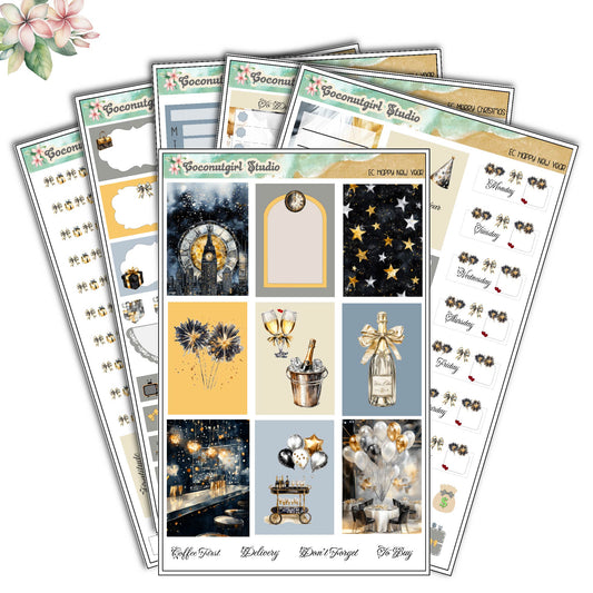 New Year Weekly Kit planner stickers