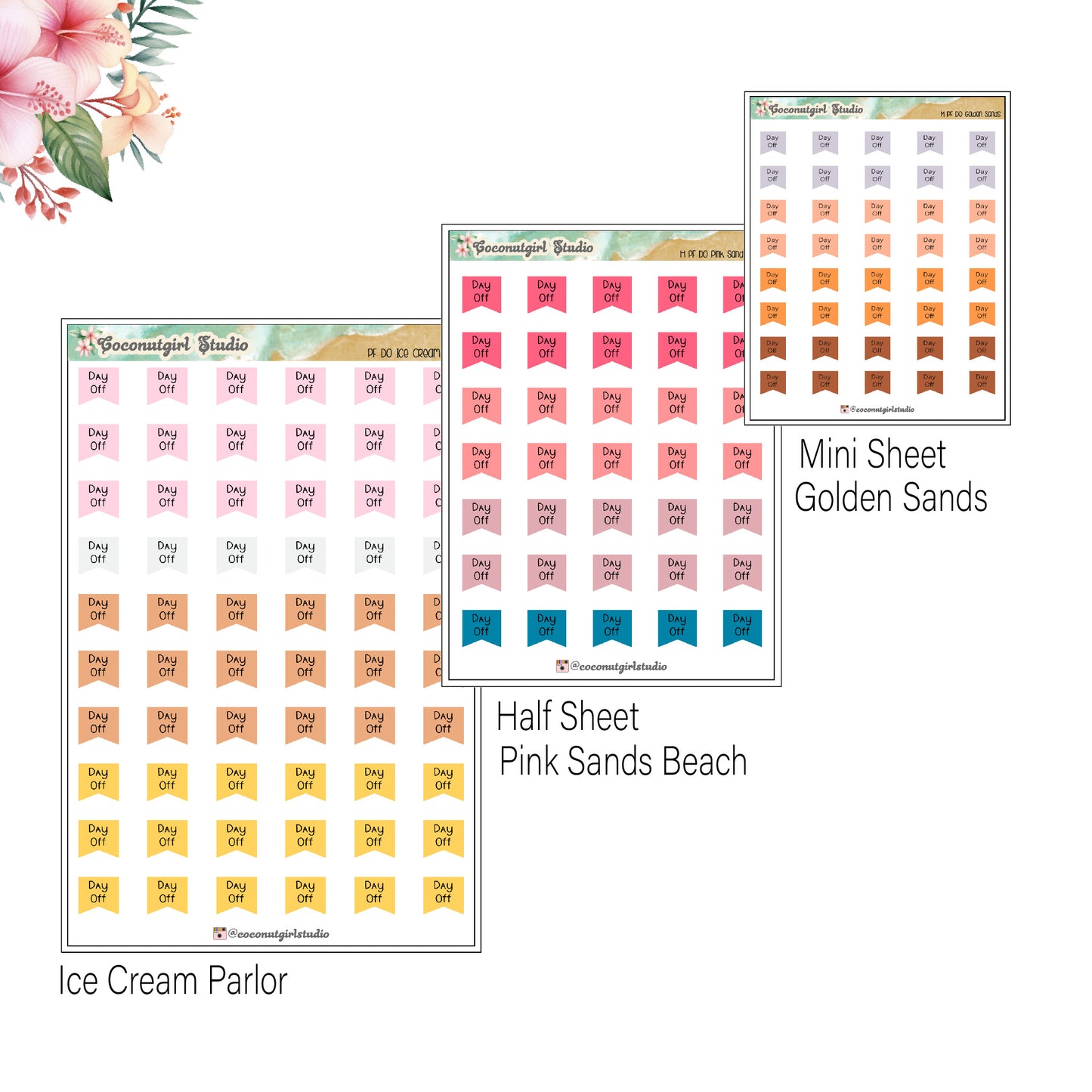 Day Off Page Flag Planner Stickers Work / School