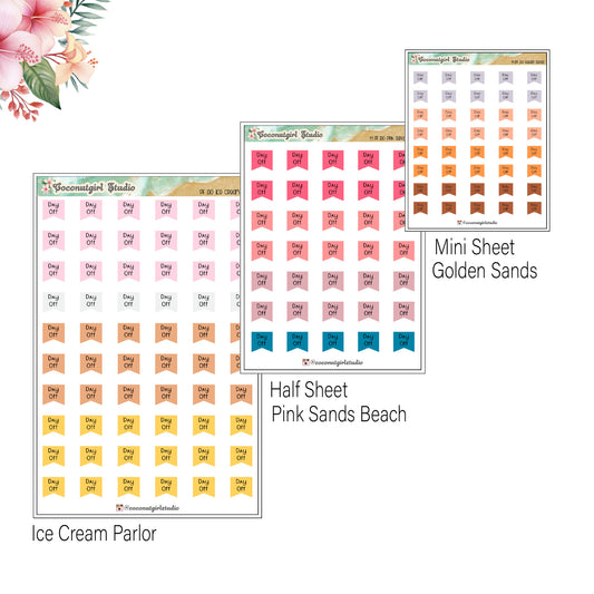 Day Off Page Flag Planner Stickers Work / School