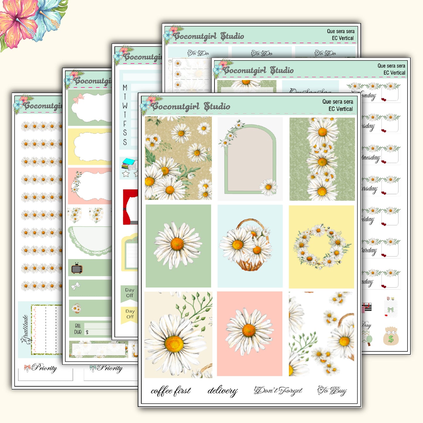 Que Sera Sera Weekly Kit daisy floral spring summer