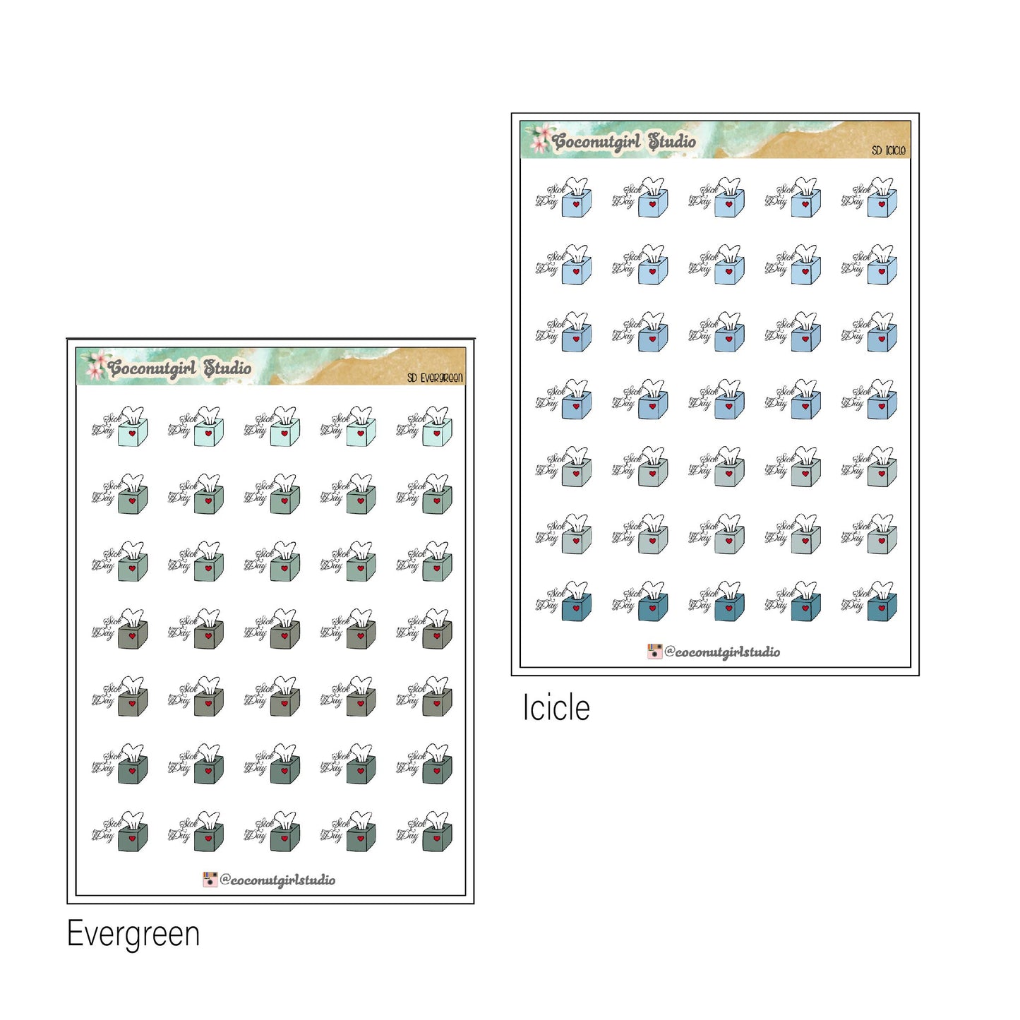 Sick Days planner stickers Work School