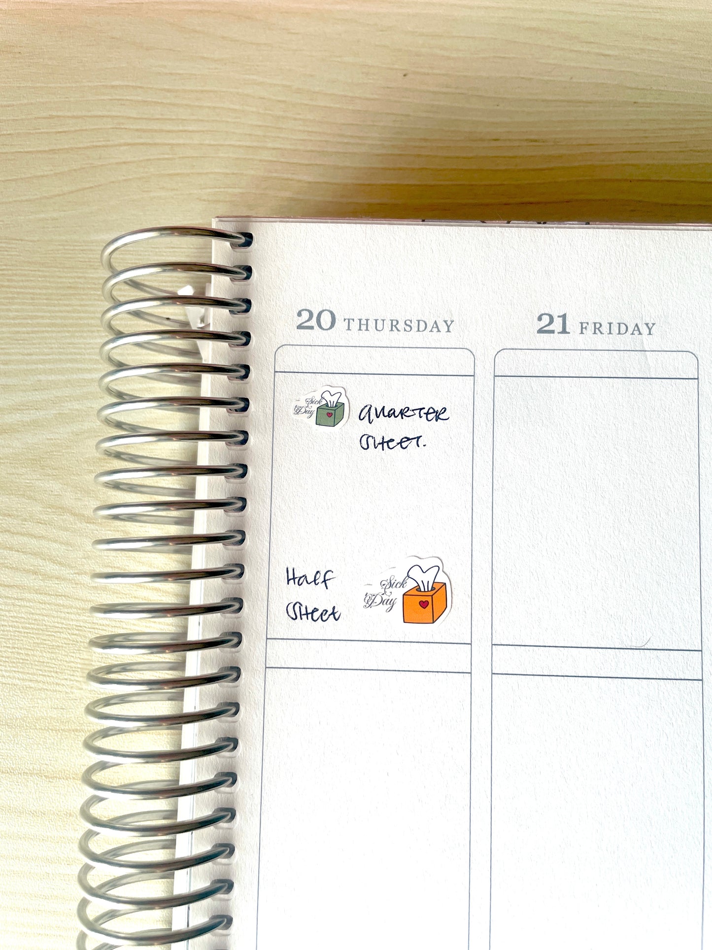 Sick Days planner stickers Work School