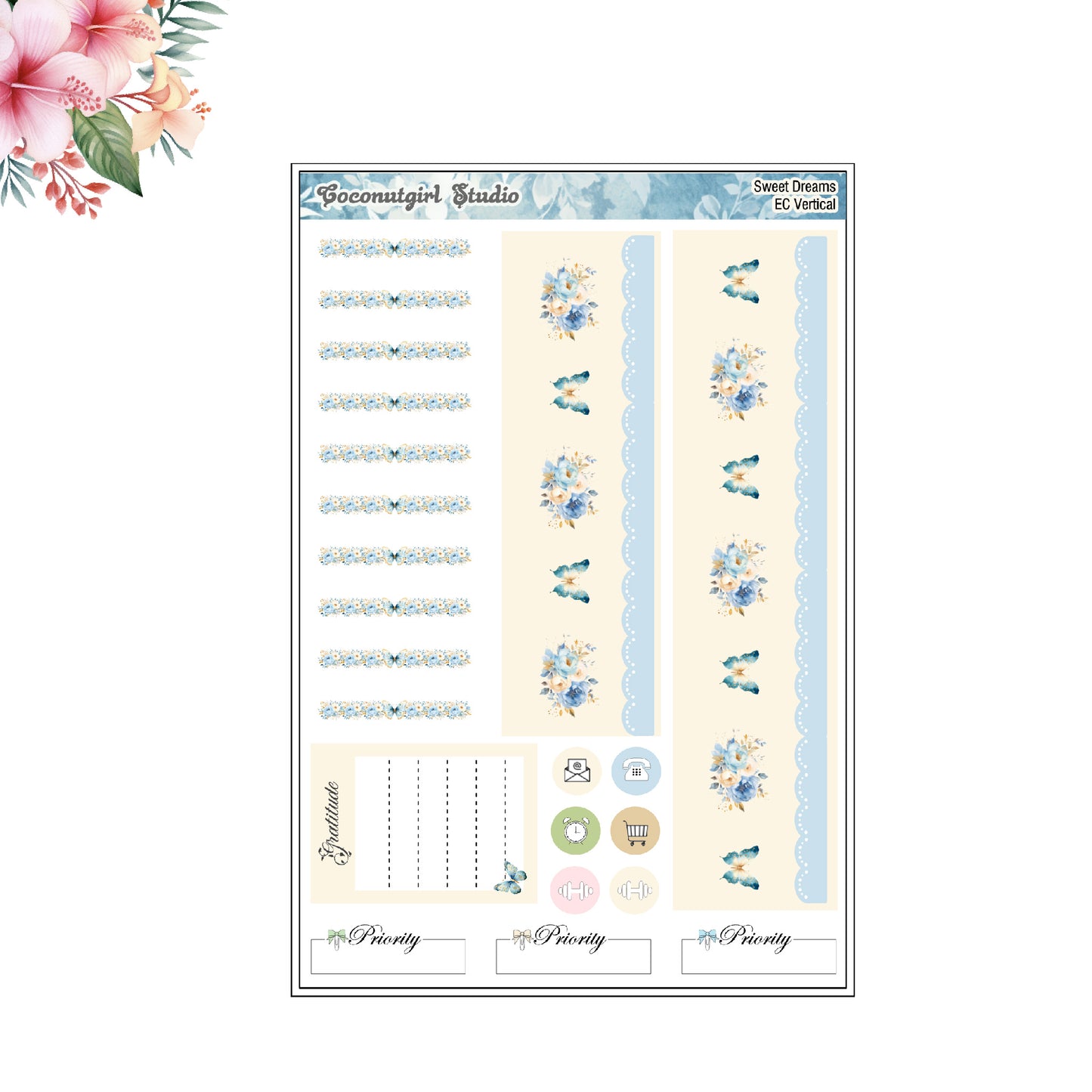 Sweet Dreams Weekly Kit pastel flowers