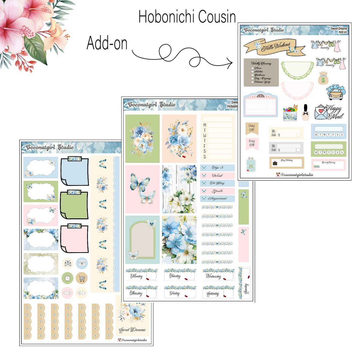 Sweet Dreams Weekly Kit pastel flowers