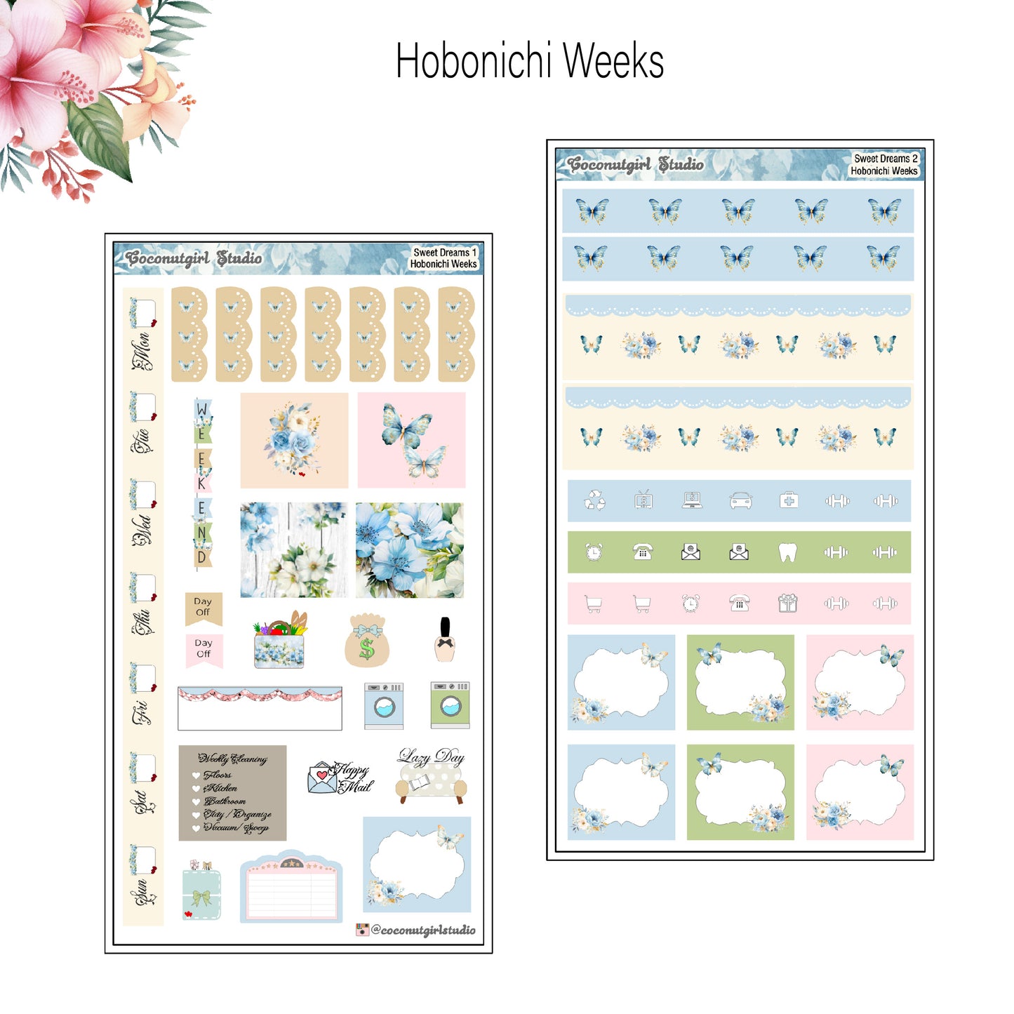 Sweet Dreams Weekly Kit pastel flowers