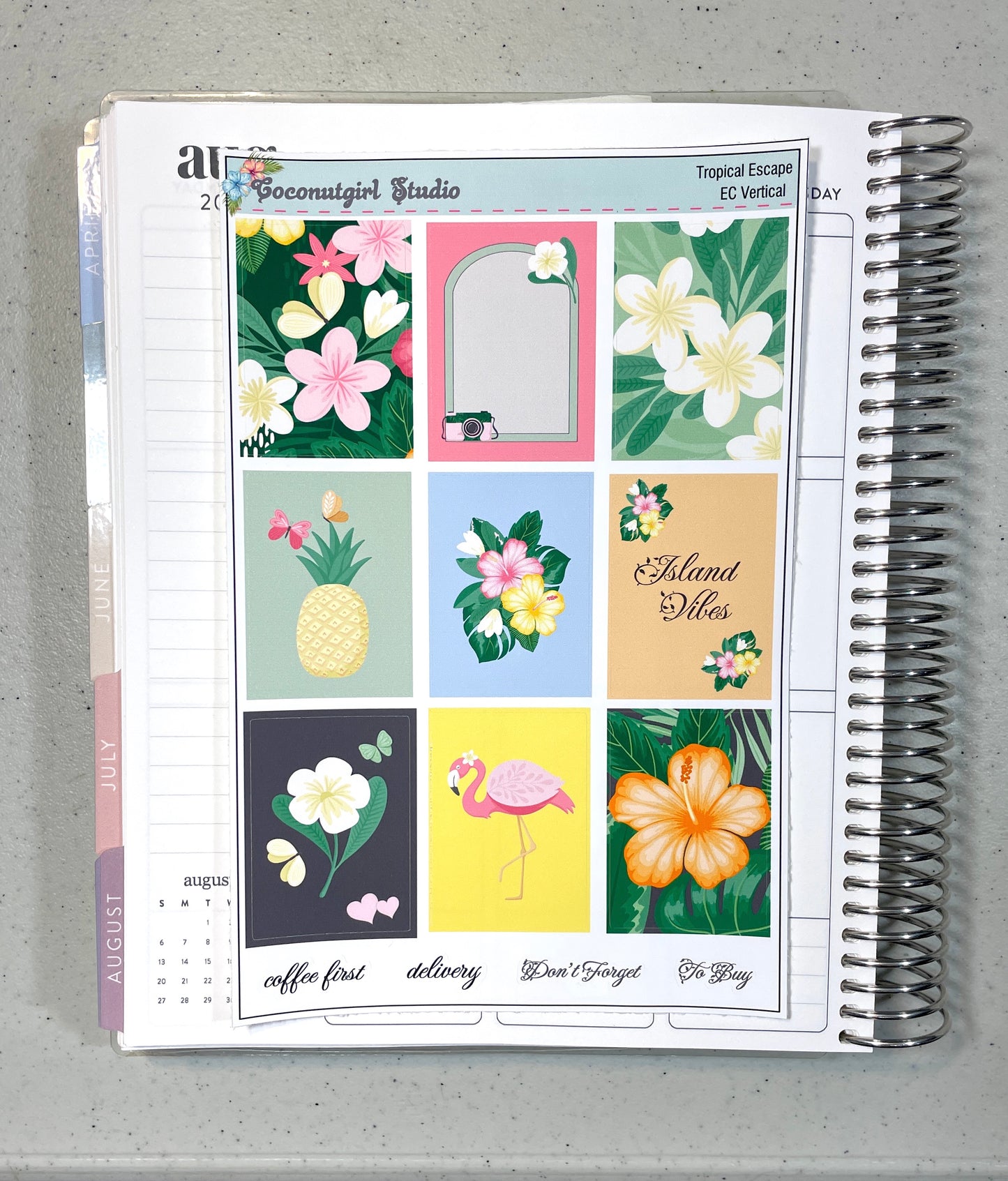 Tropical Escape Weekly Kit Hawaii Vacation Florals