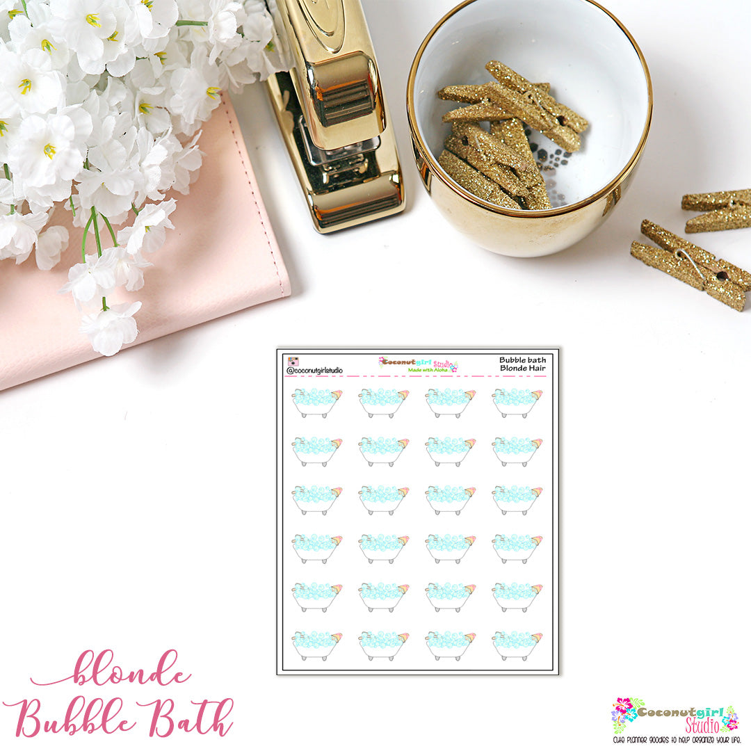 Bubble Bath Stickers planner stickers Self-Care / Fitness