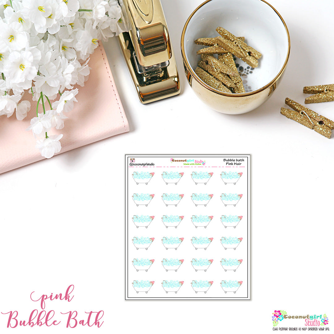 Bubble Bath Stickers planner stickers Self-Care / Fitness