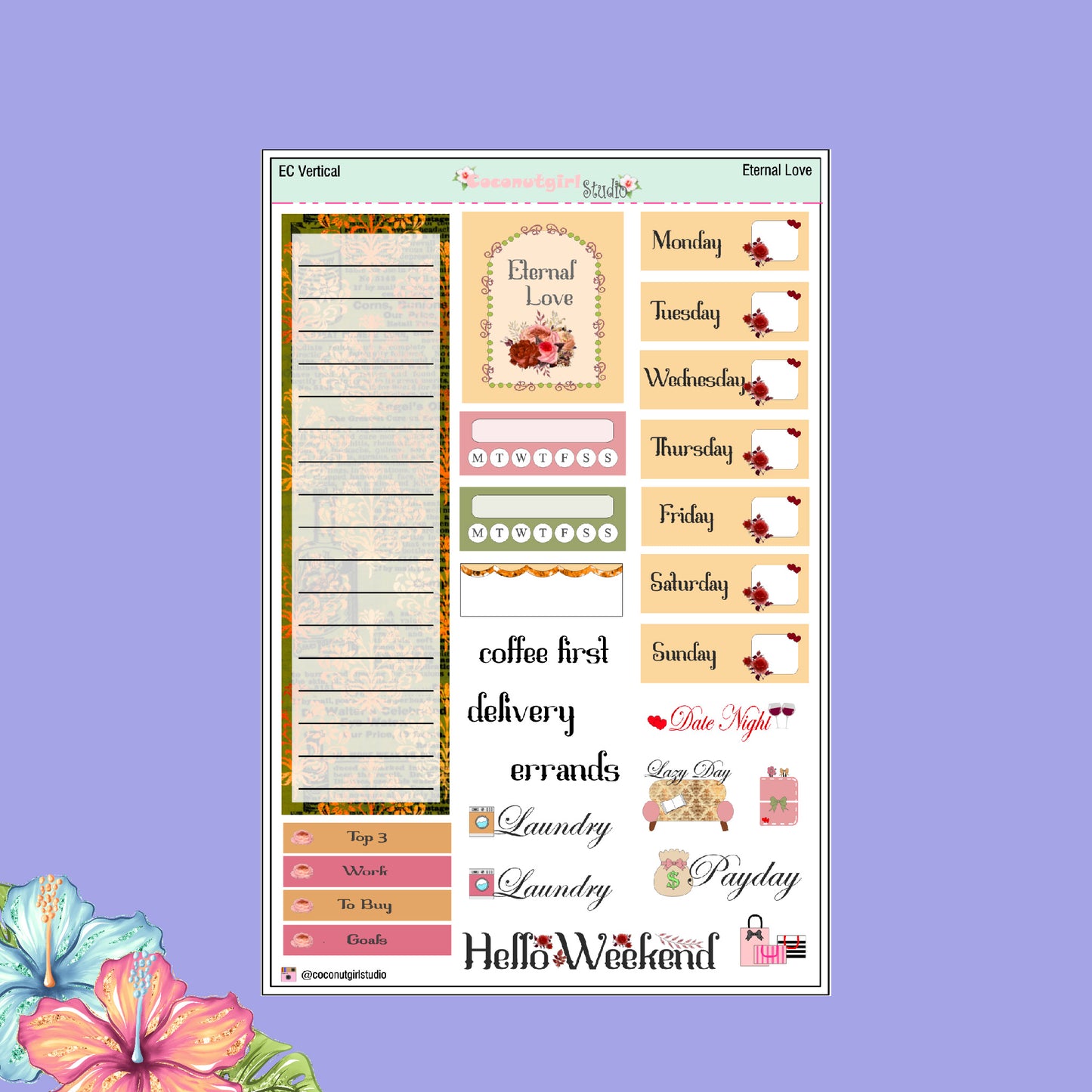 Eternal Love  autumn inspired planner stickers