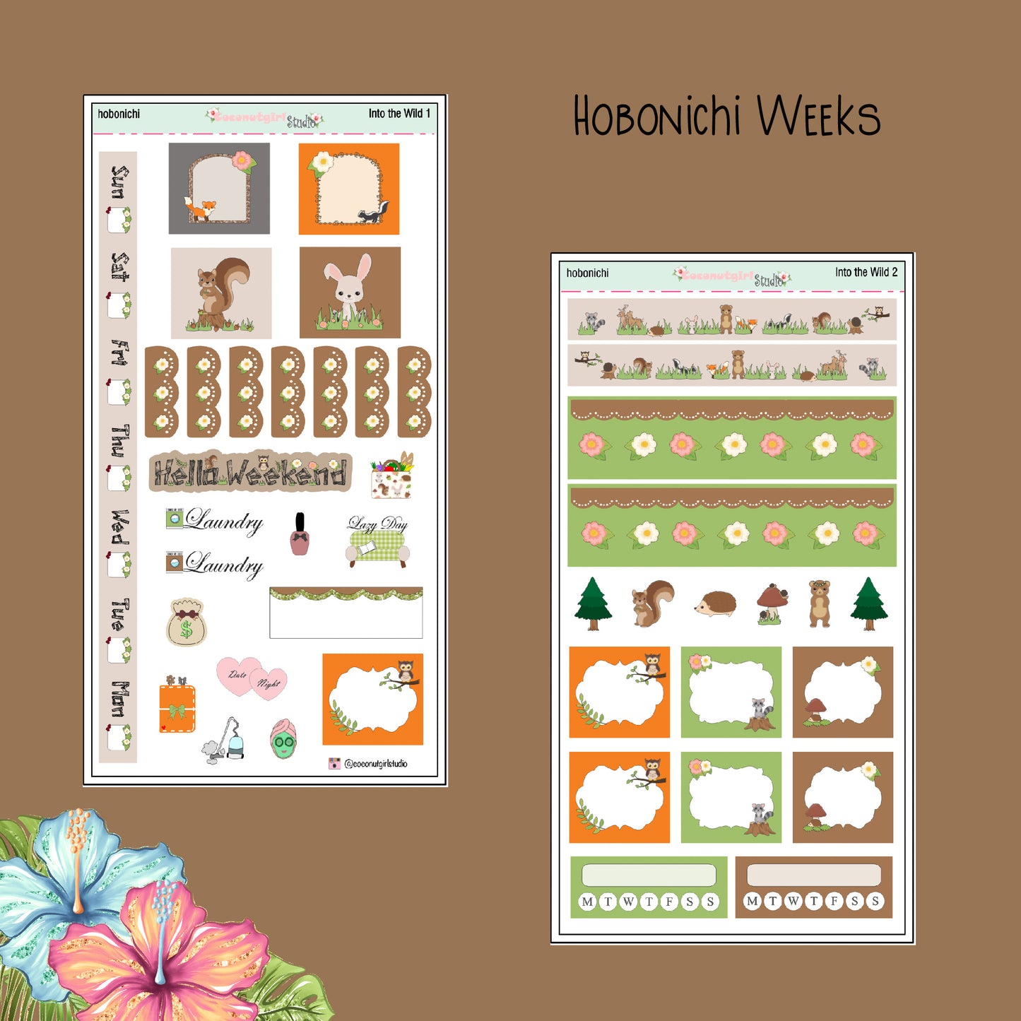 Into the Wild Hobonichi weeks Hobonichi cousin EC Vertical  Happy Planner forest animals