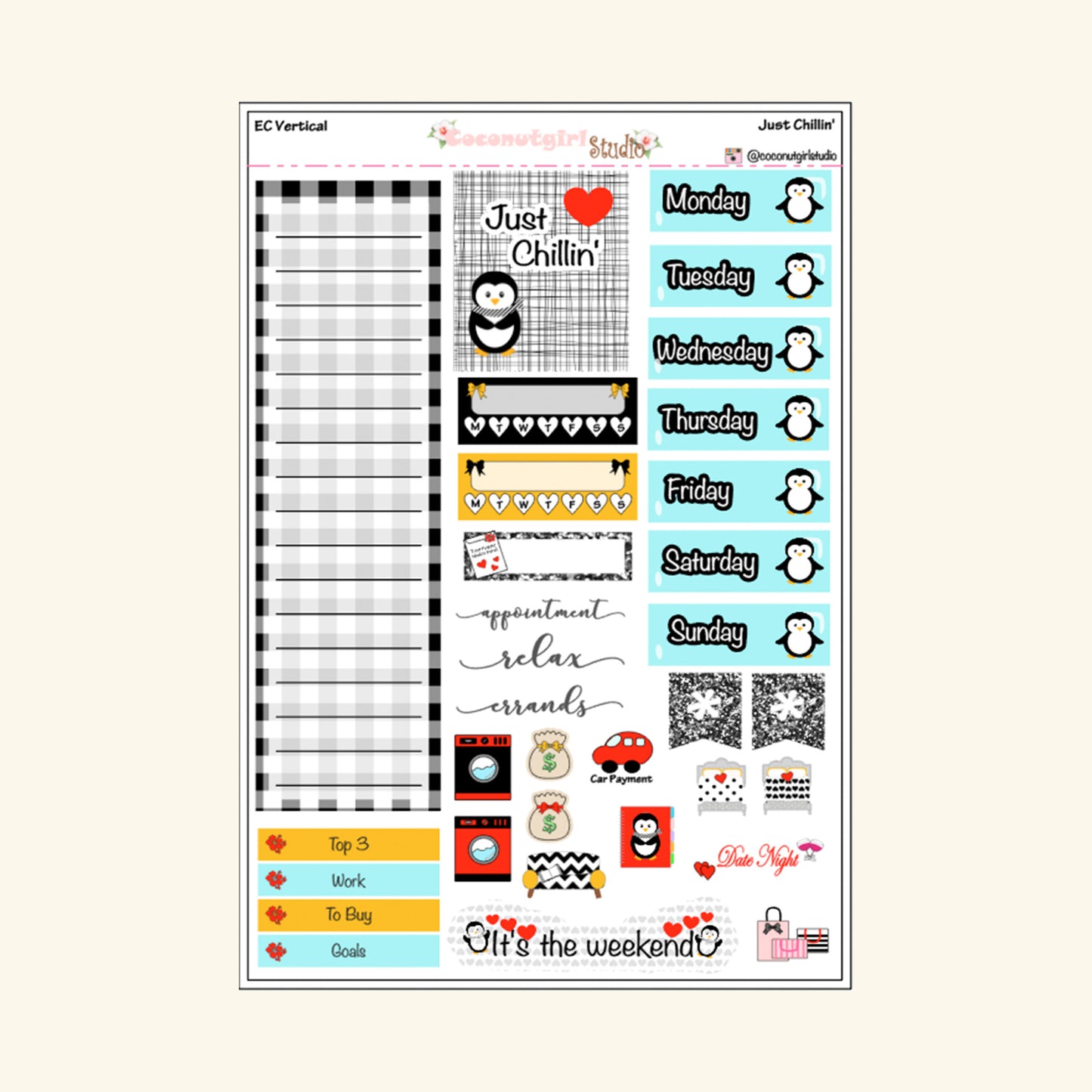 Just Chillin' Penguin Weekly Kit