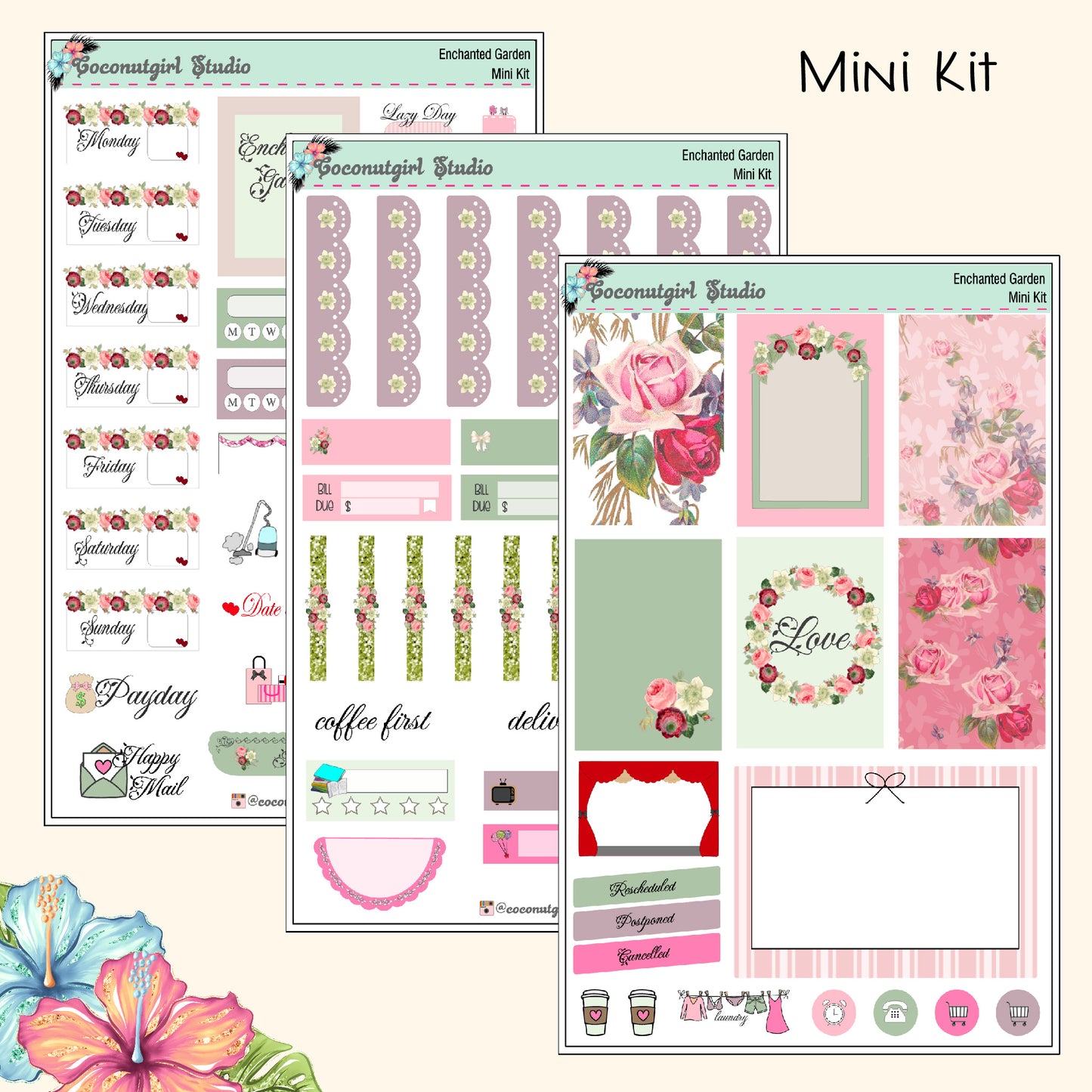 Red and Pink Roses Garden Rose Lovers Enchanted Garden Weekly Kit