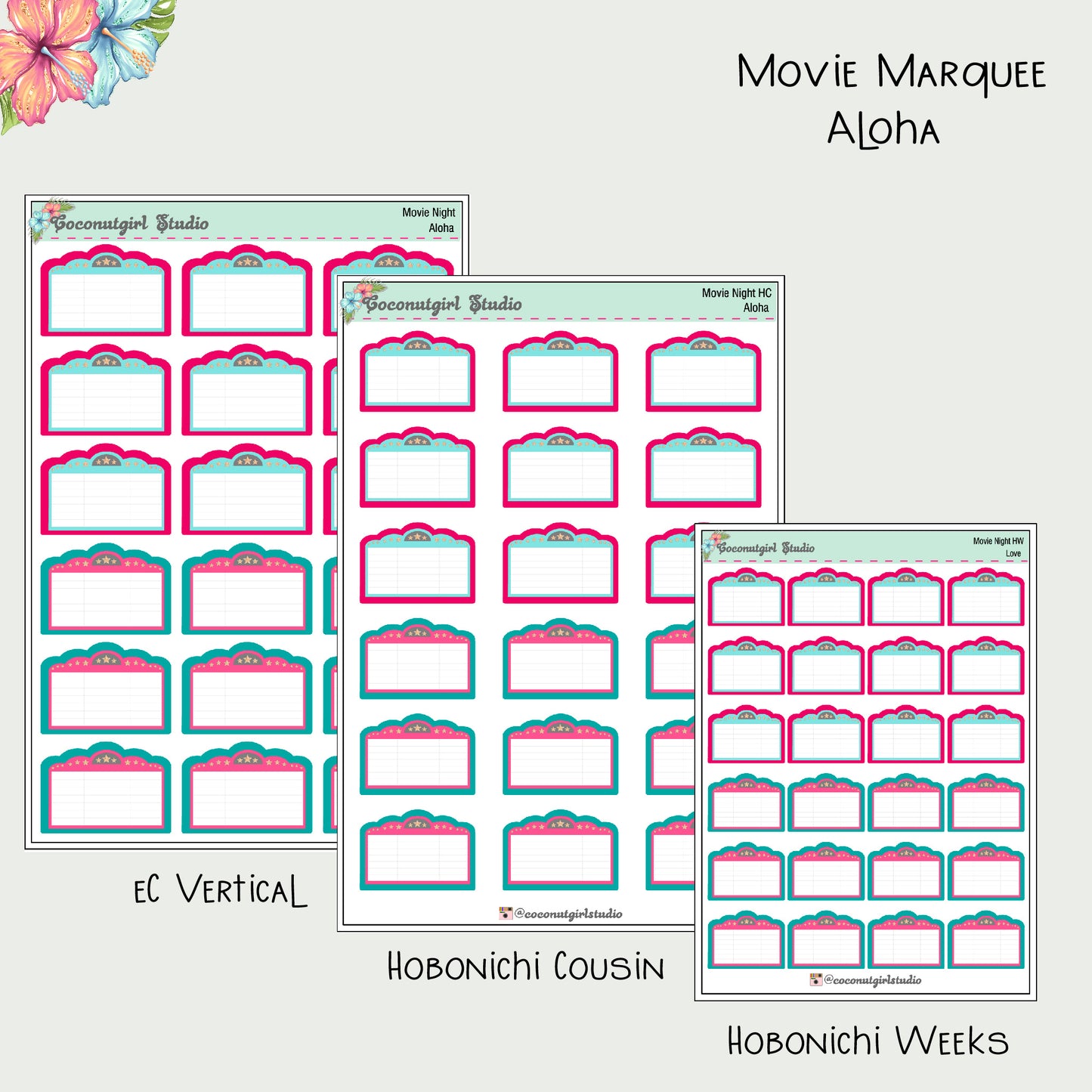 Movie Marquee Planner Stickers