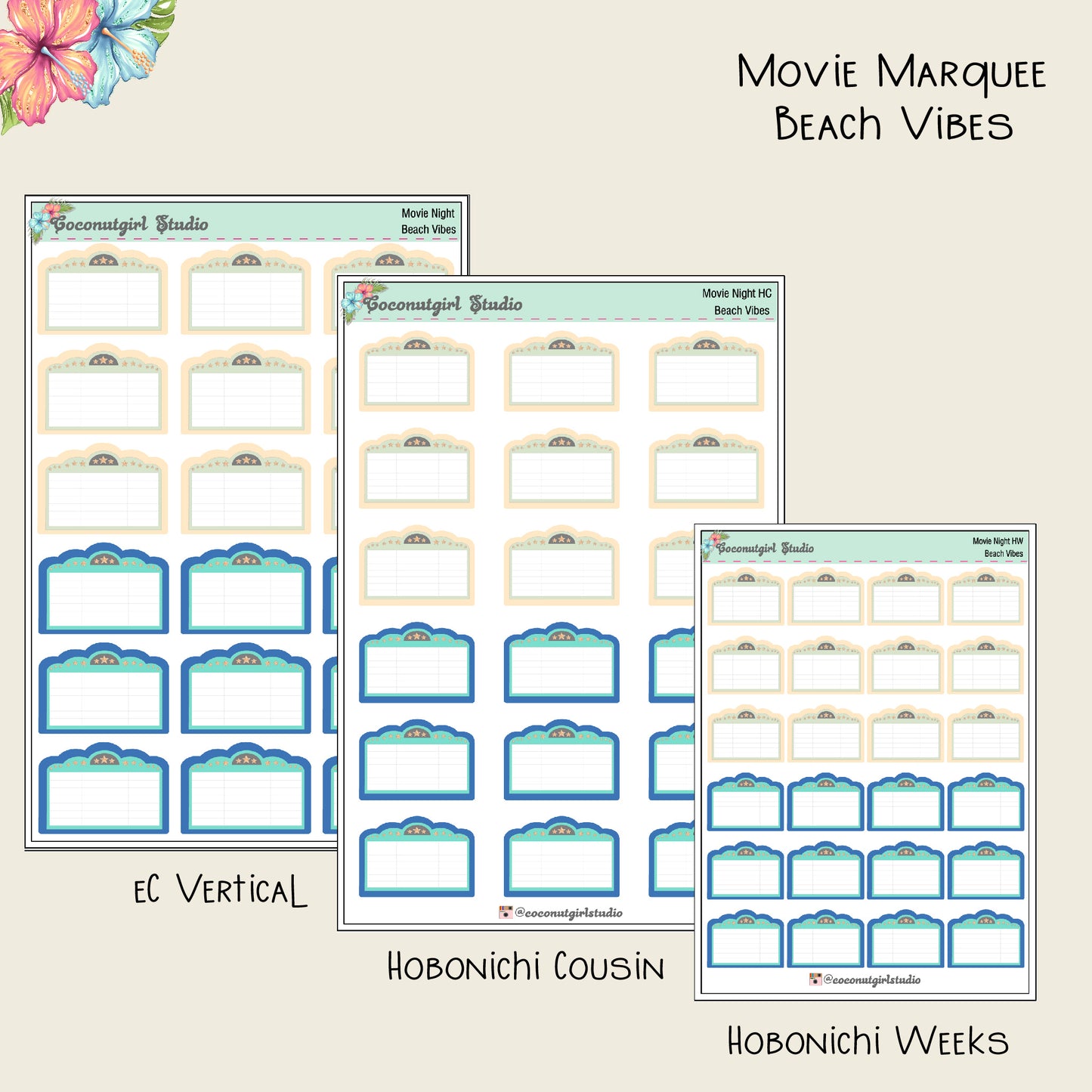 Movie Marquee Planner Stickers