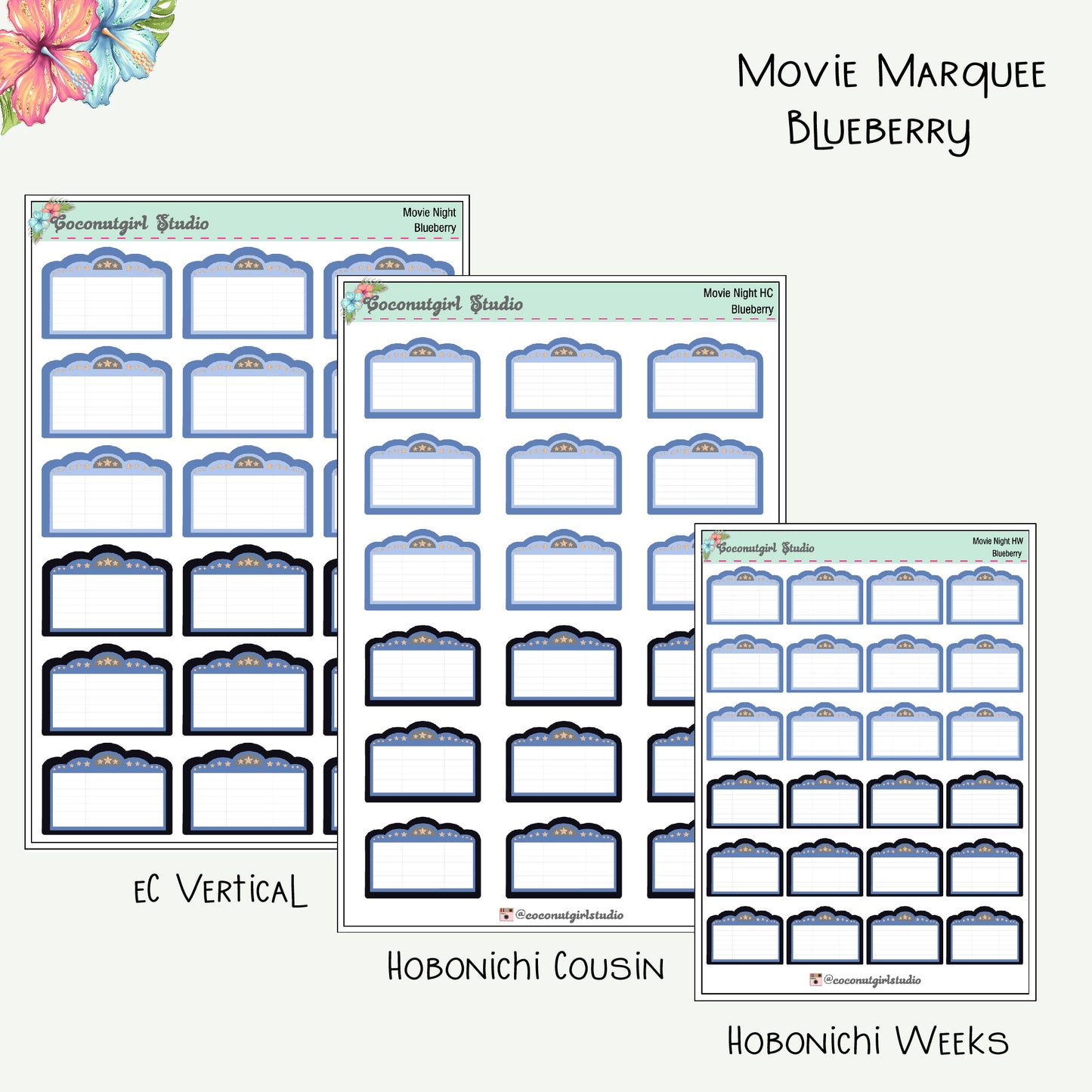 Movie Marquee Planner Stickers