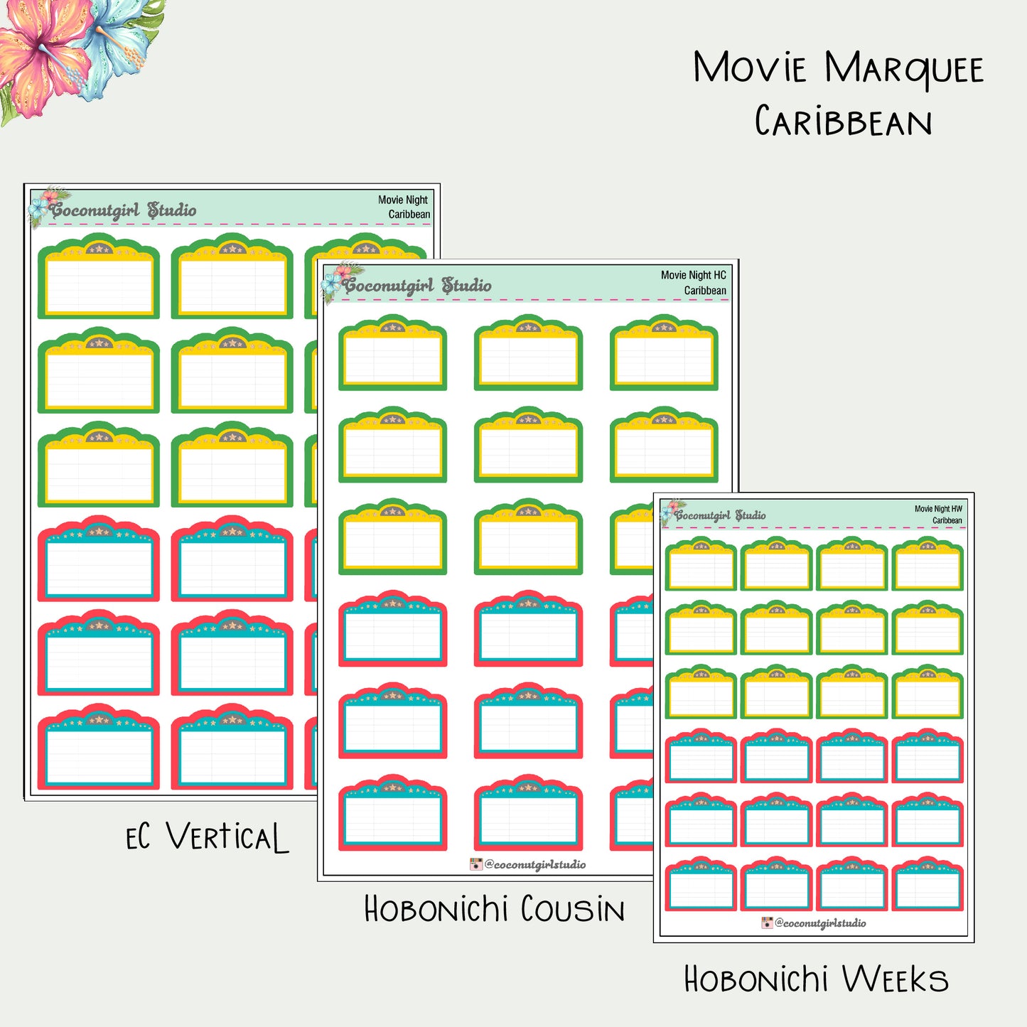 Movie Marquee Planner Stickers