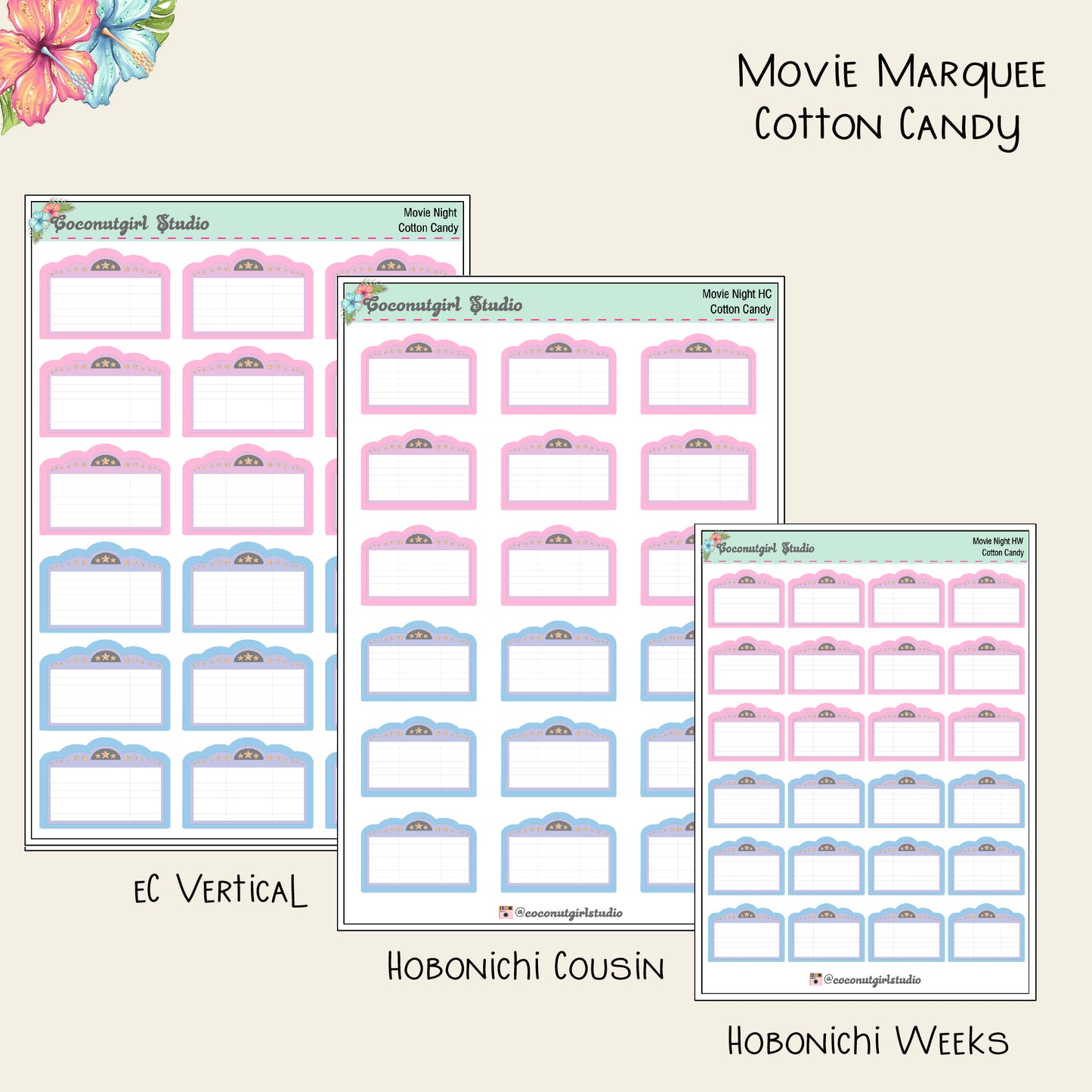 Movie Marquee Planner Stickers