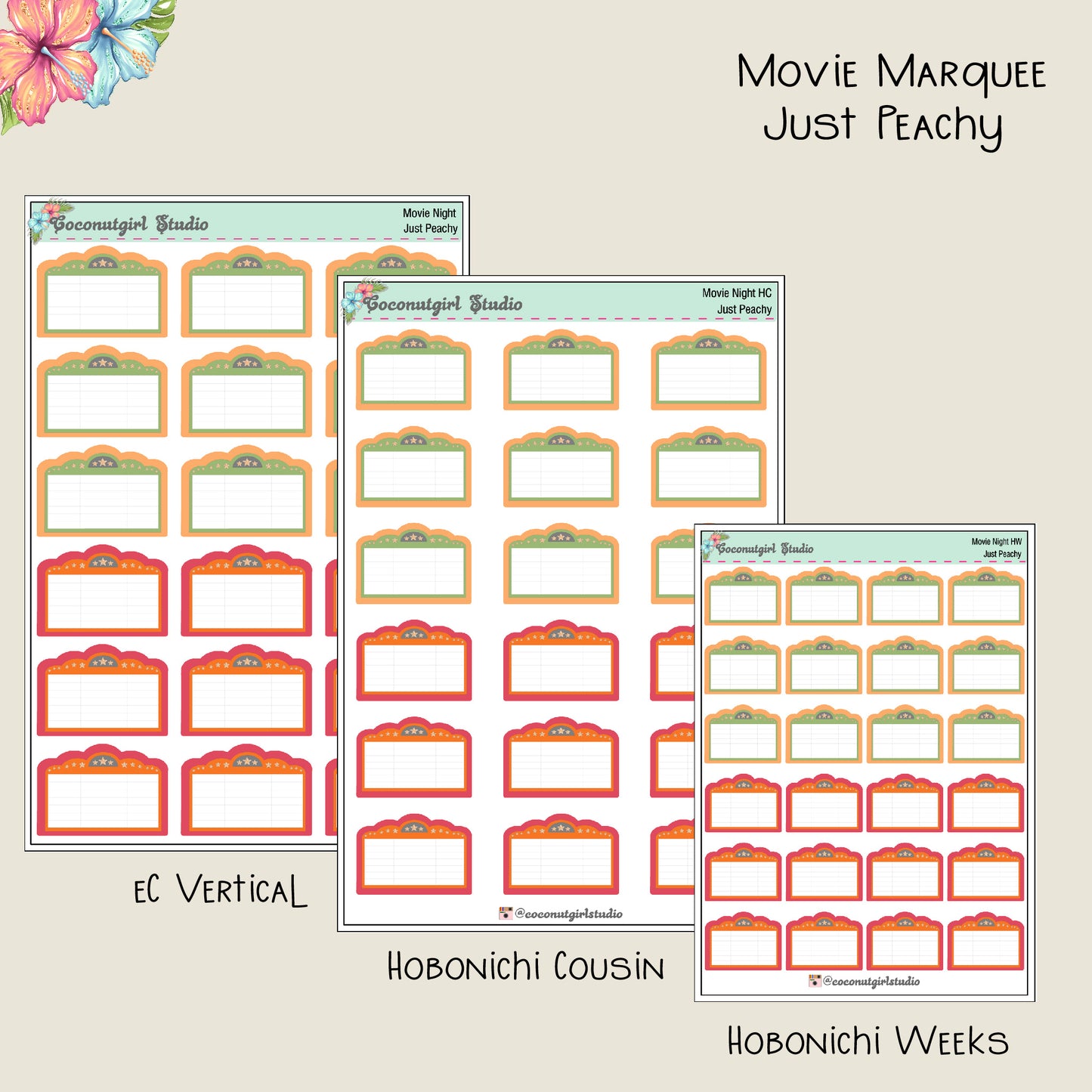 Movie Marquee Planner Stickers