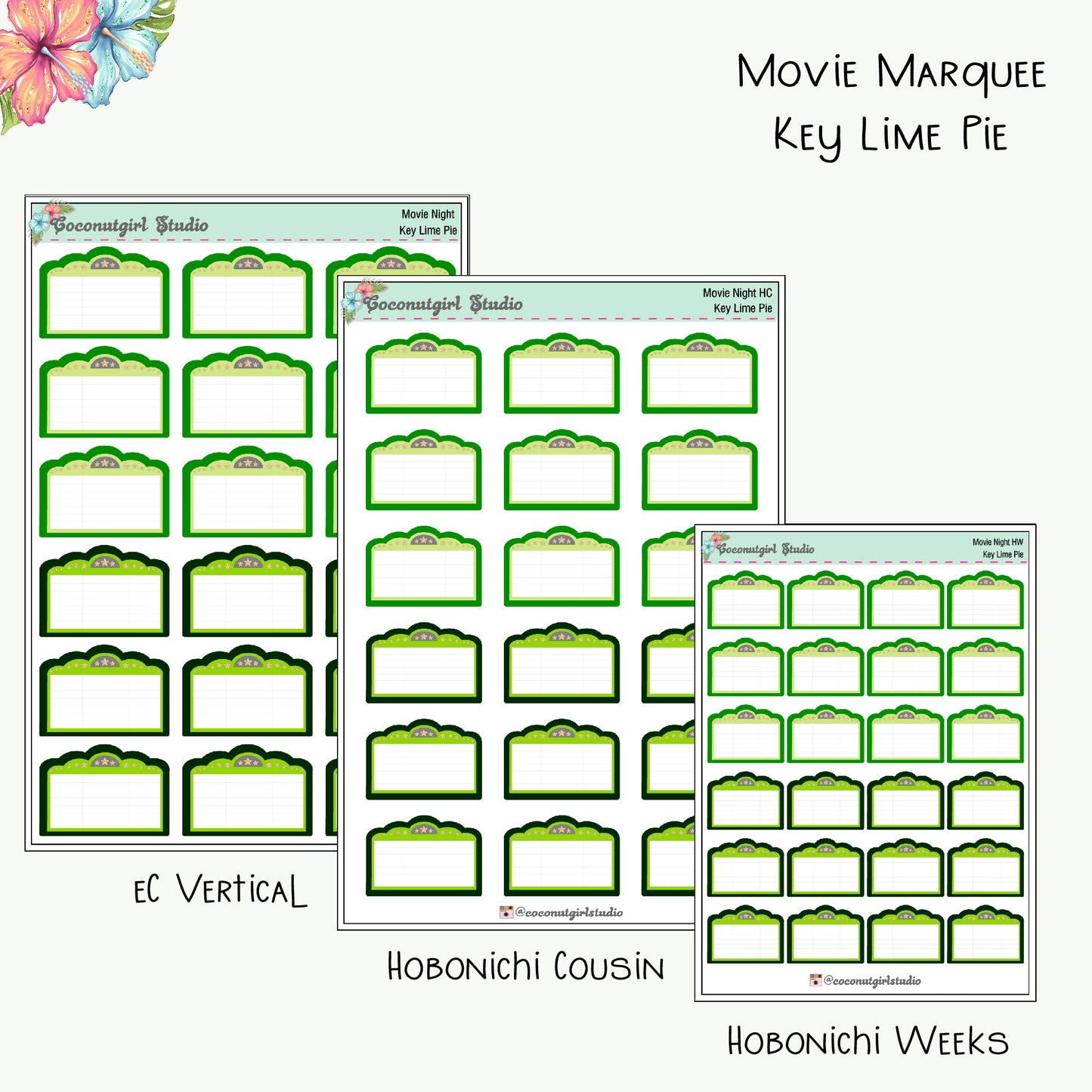 Movie Marquee Planner Stickers