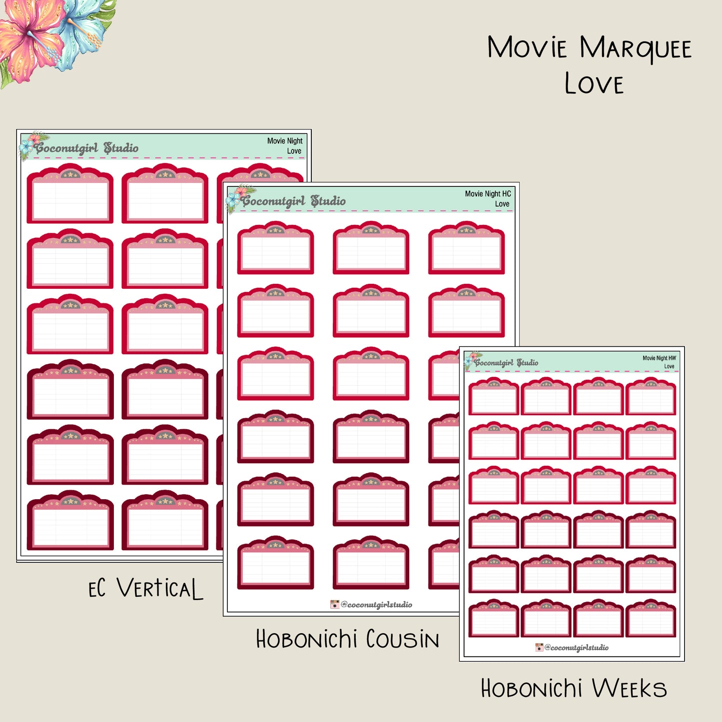 Movie Marquee Planner Stickers