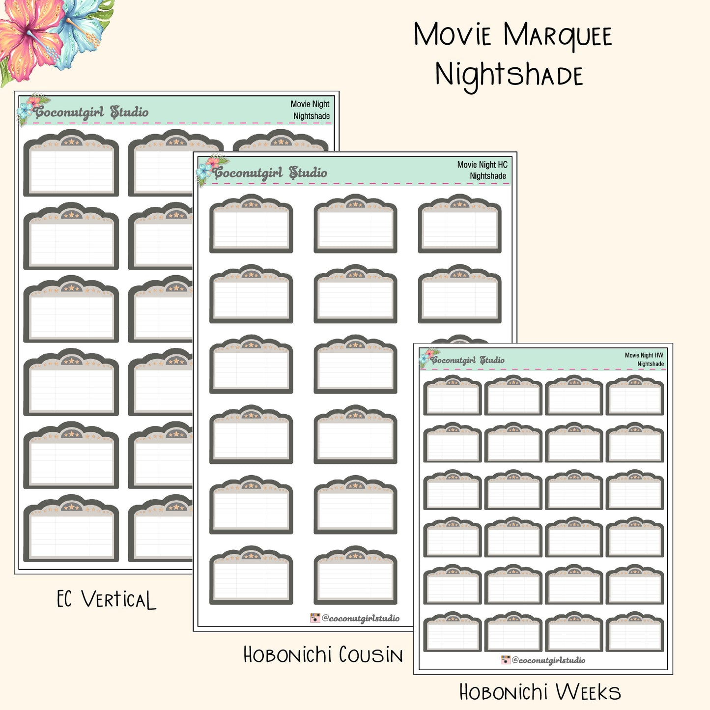 Movie Marquee Planner Stickers