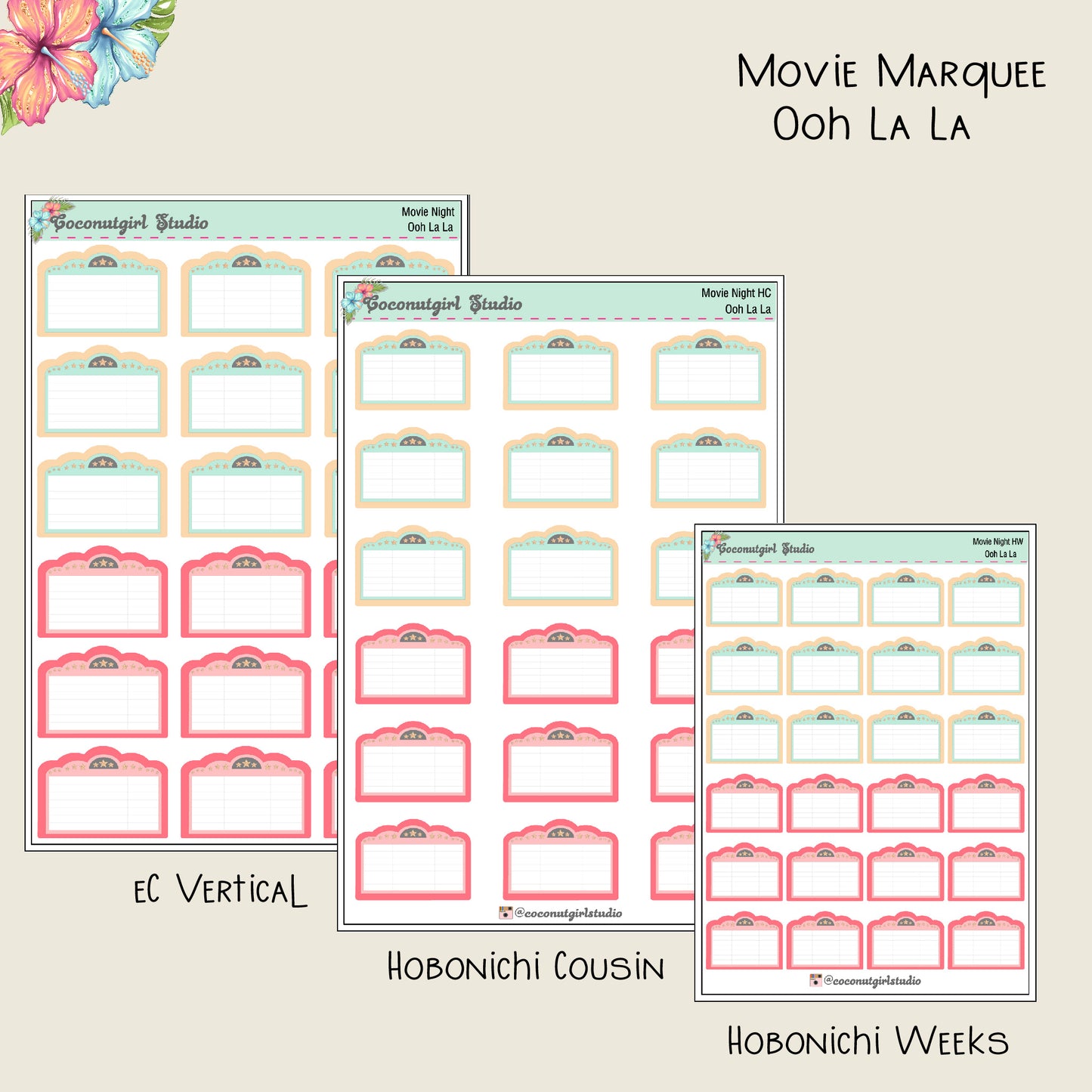 Movie Marquee Planner Stickers