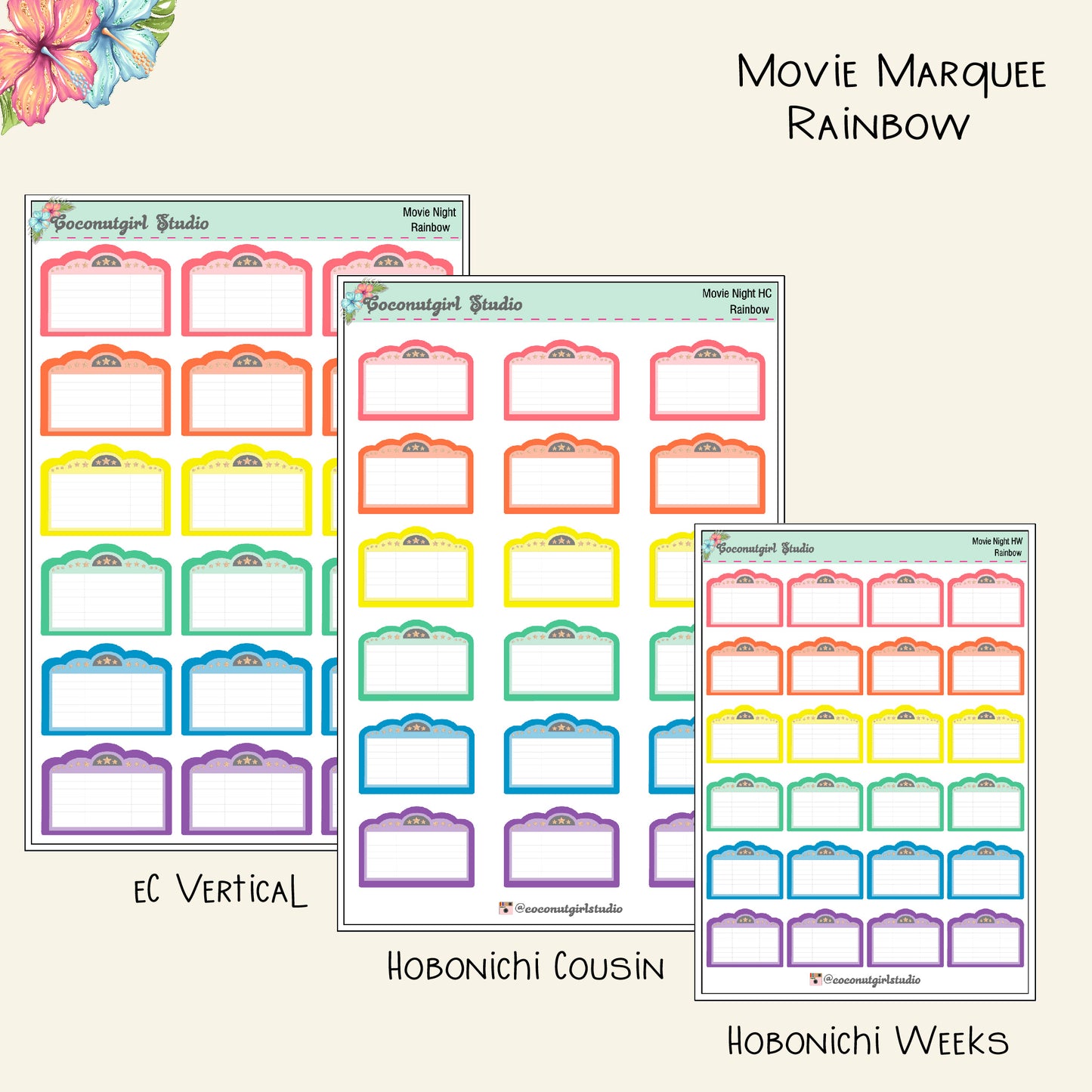 Movie Marquee Planner Stickers