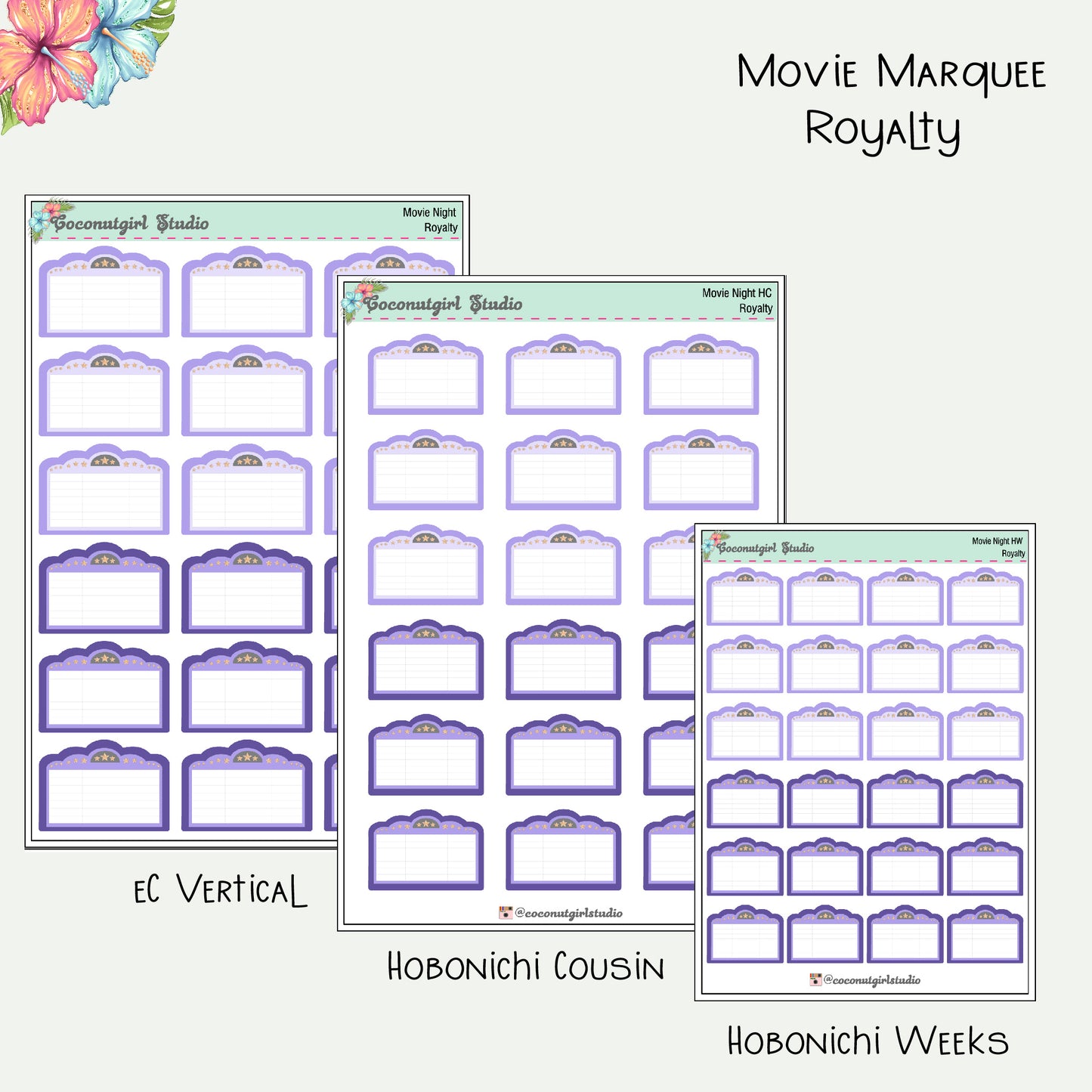 Movie Marquee Planner Stickers