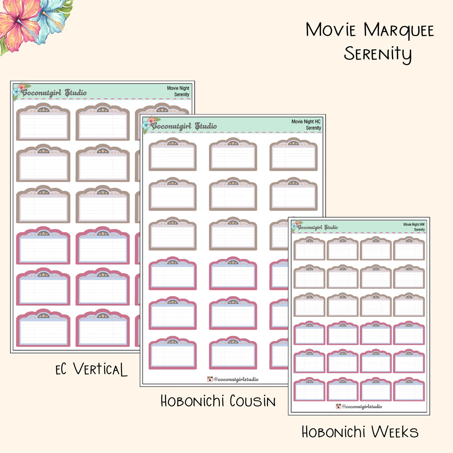 Movie Marquee Planner Stickers