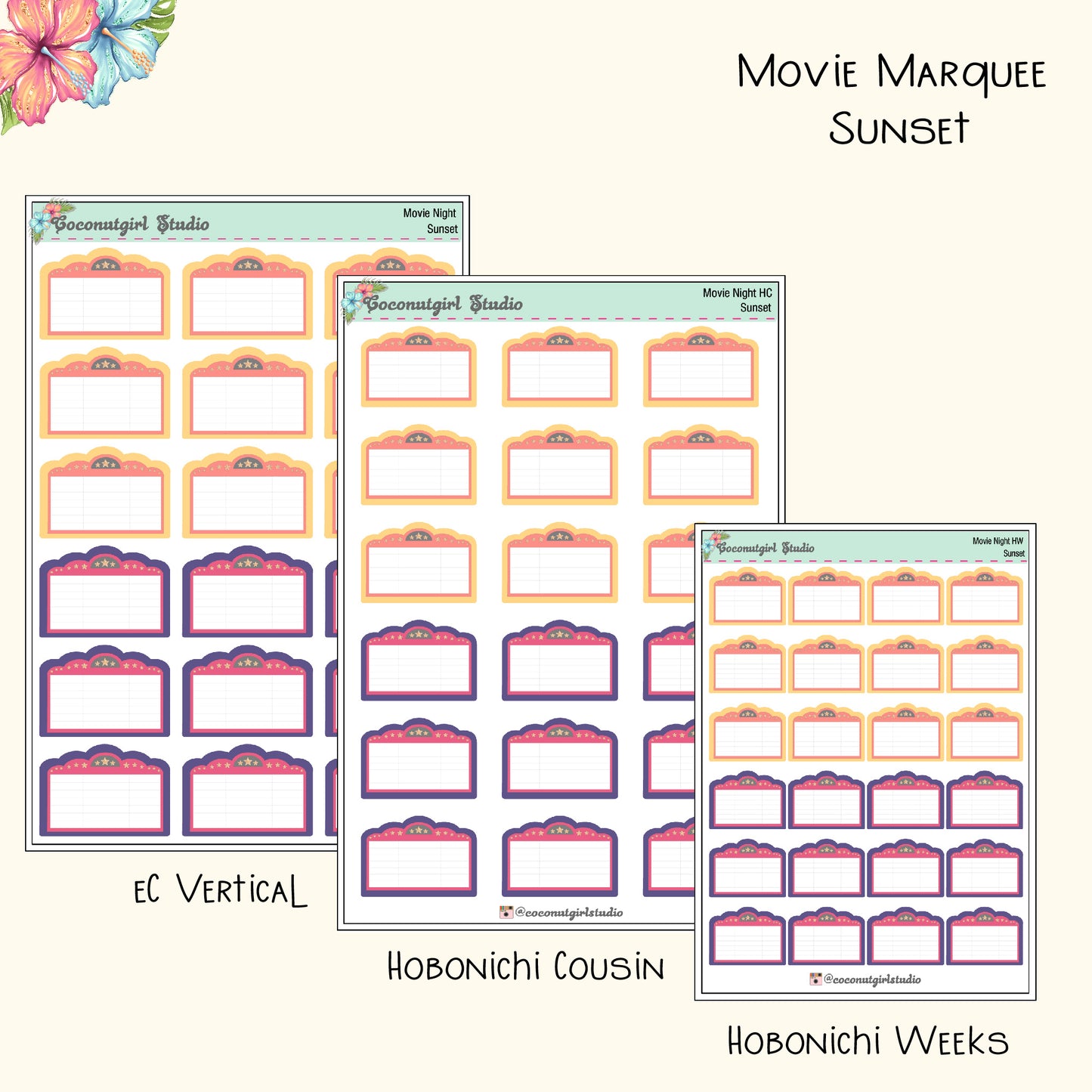 Movie Marquee Planner Stickers